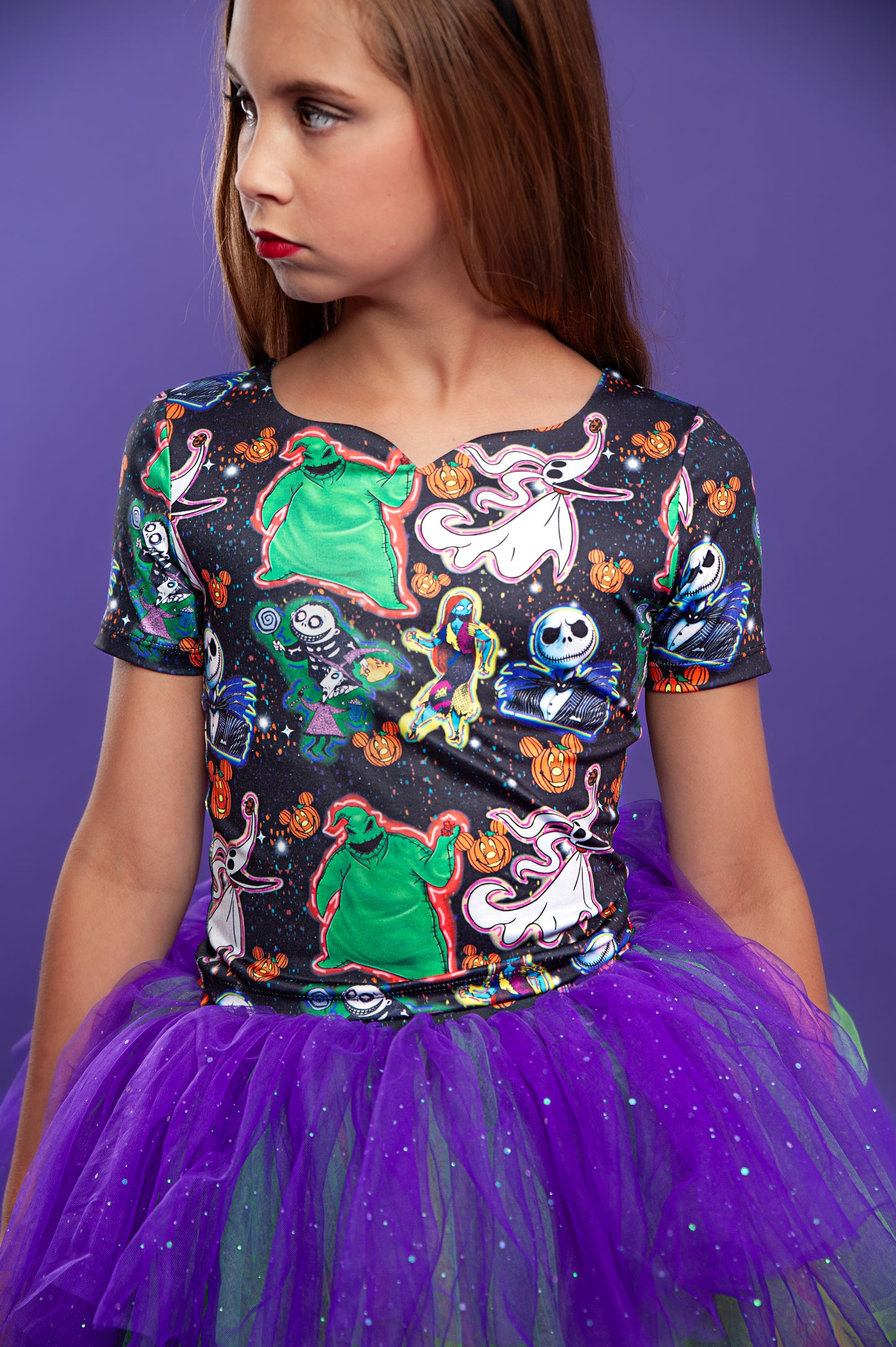 Nightmare before Christmas print two piece tutu set full coverage NOT READY TO SHIP