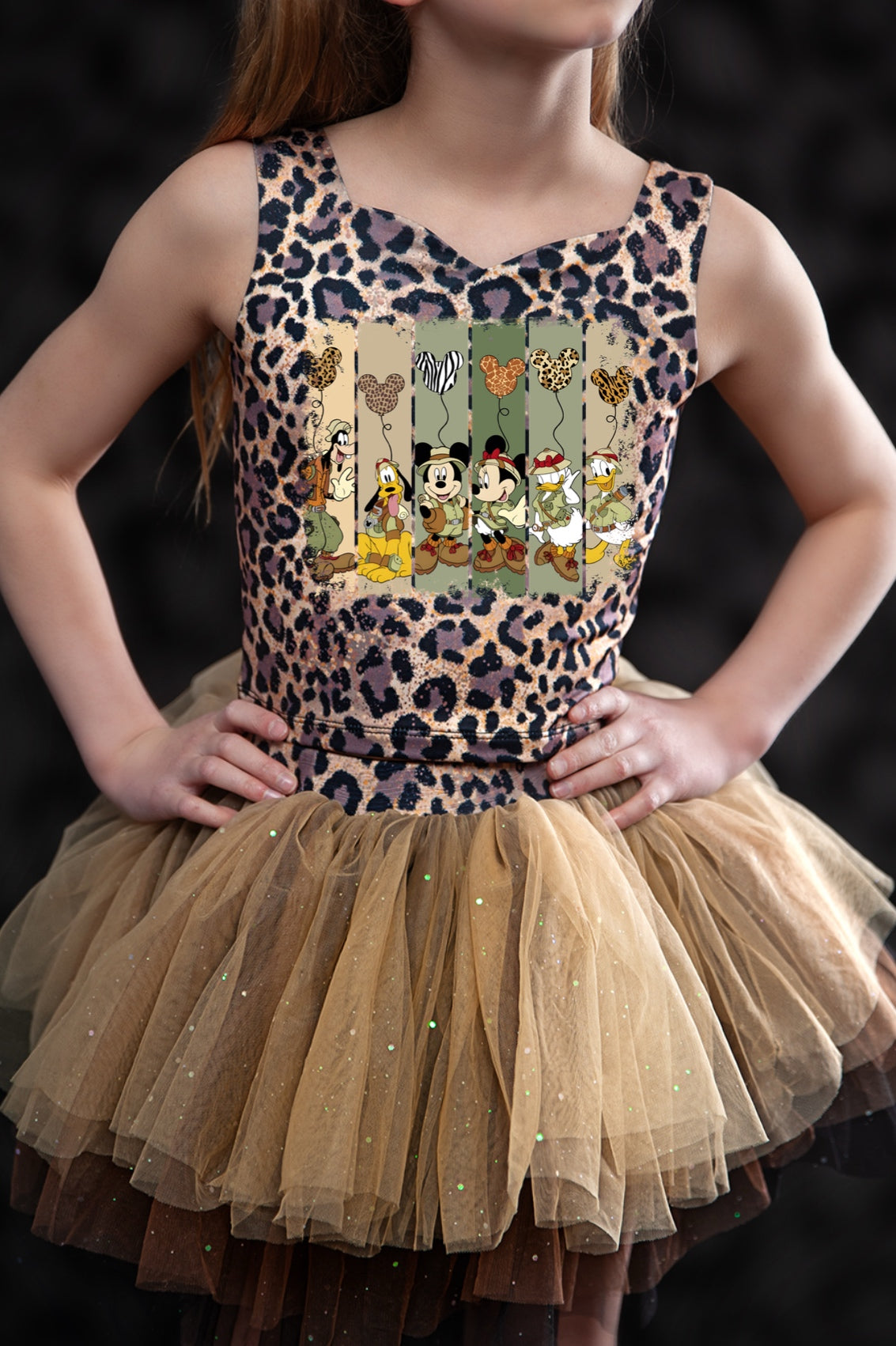 Mickey and friend safari leopard bamboo two piece set