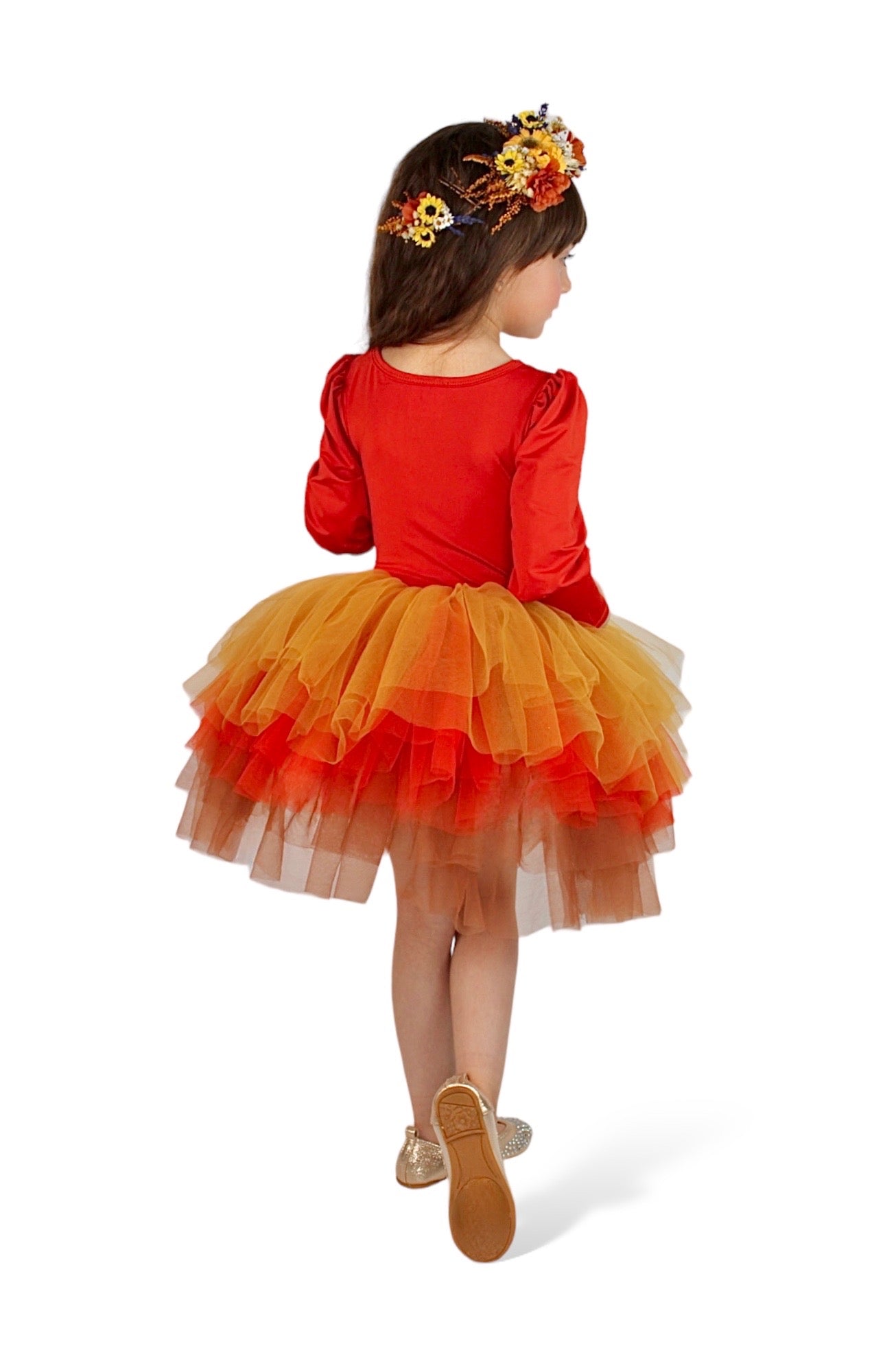 Rust tricolor soft tulle tutu Leo