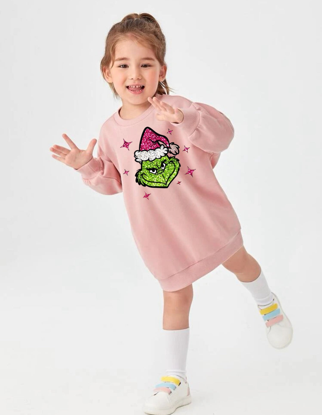 Light pink Sweater dress pullover green guy