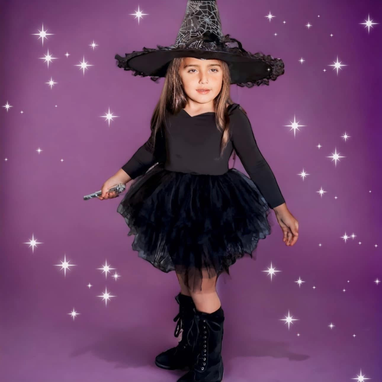 Long sleeve black sweetheart neckline soft tulle tutu leotard