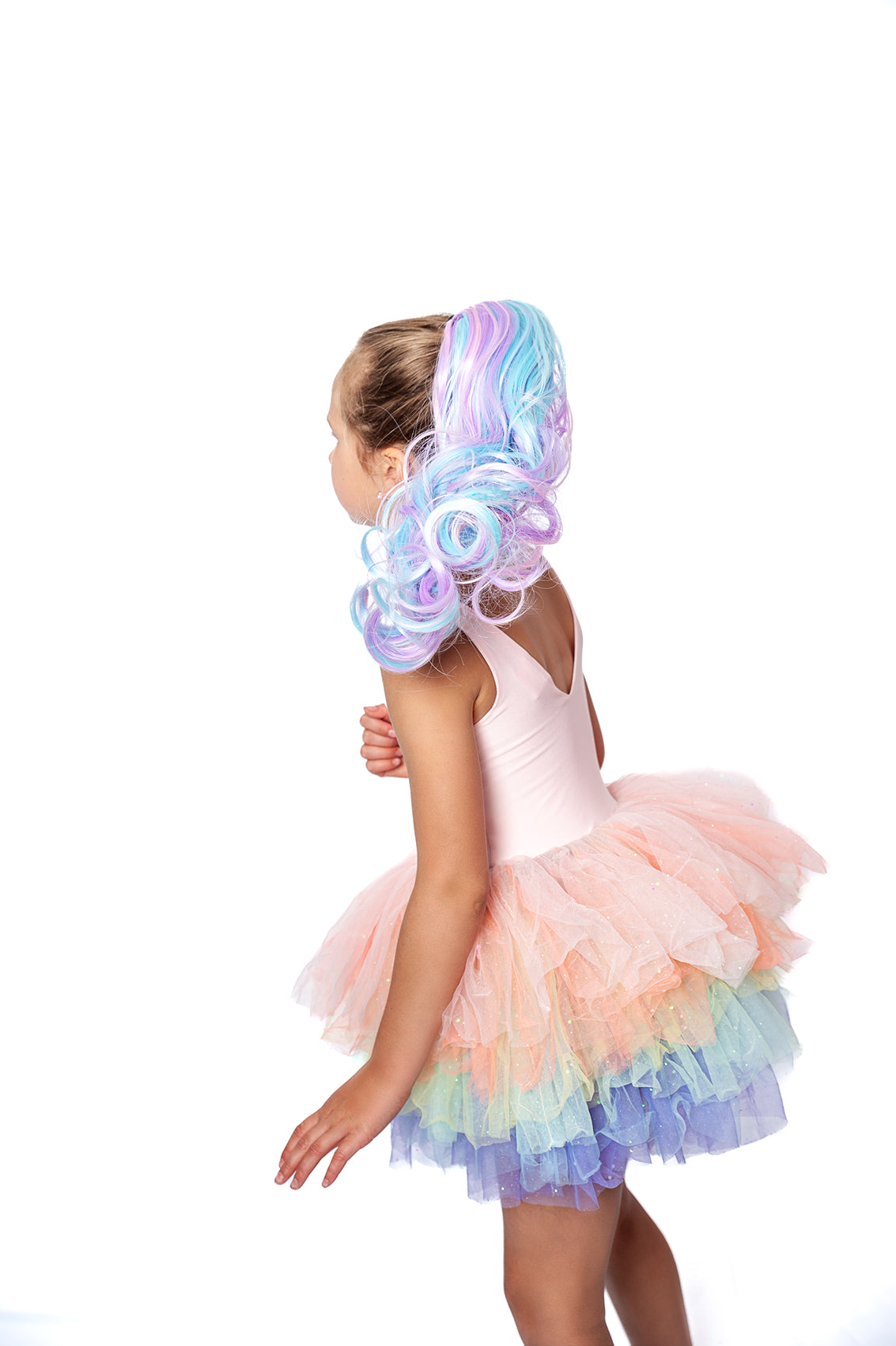 PASTEL RAINBOW SWEETHEART lSOFT TULLE TUTU LEOTARD