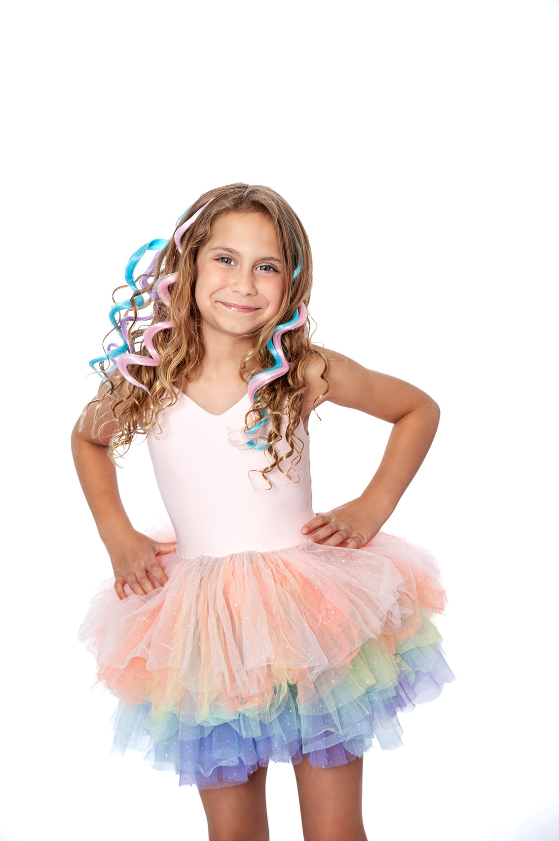 PASTEL RAINBOW SWEETHEART lSOFT TULLE TUTU LEOTARD