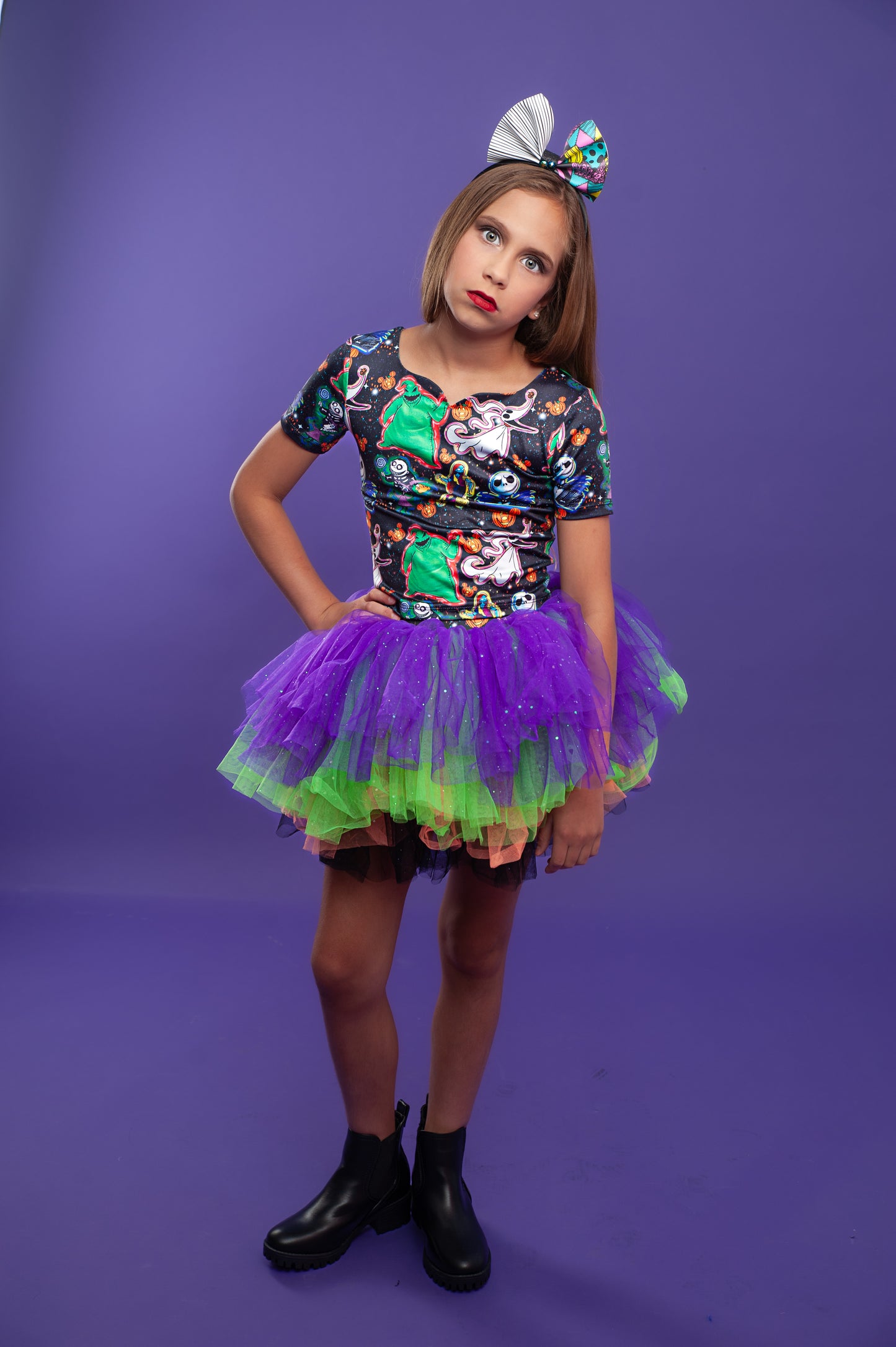 Nightmare before Christmas print two piece tutu set full coverage NOT READY TO SHIP