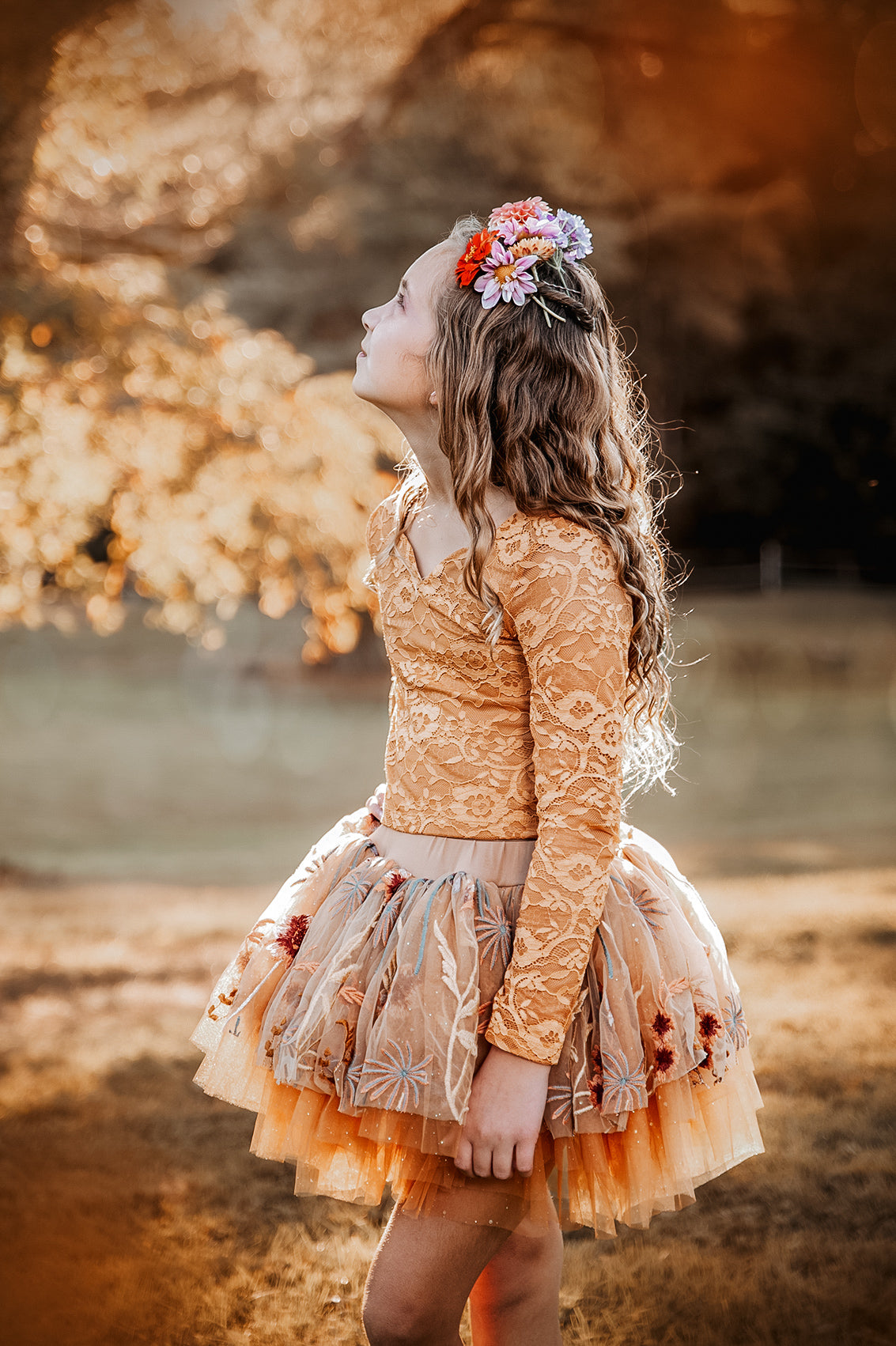 Fall floral two piece tutu set