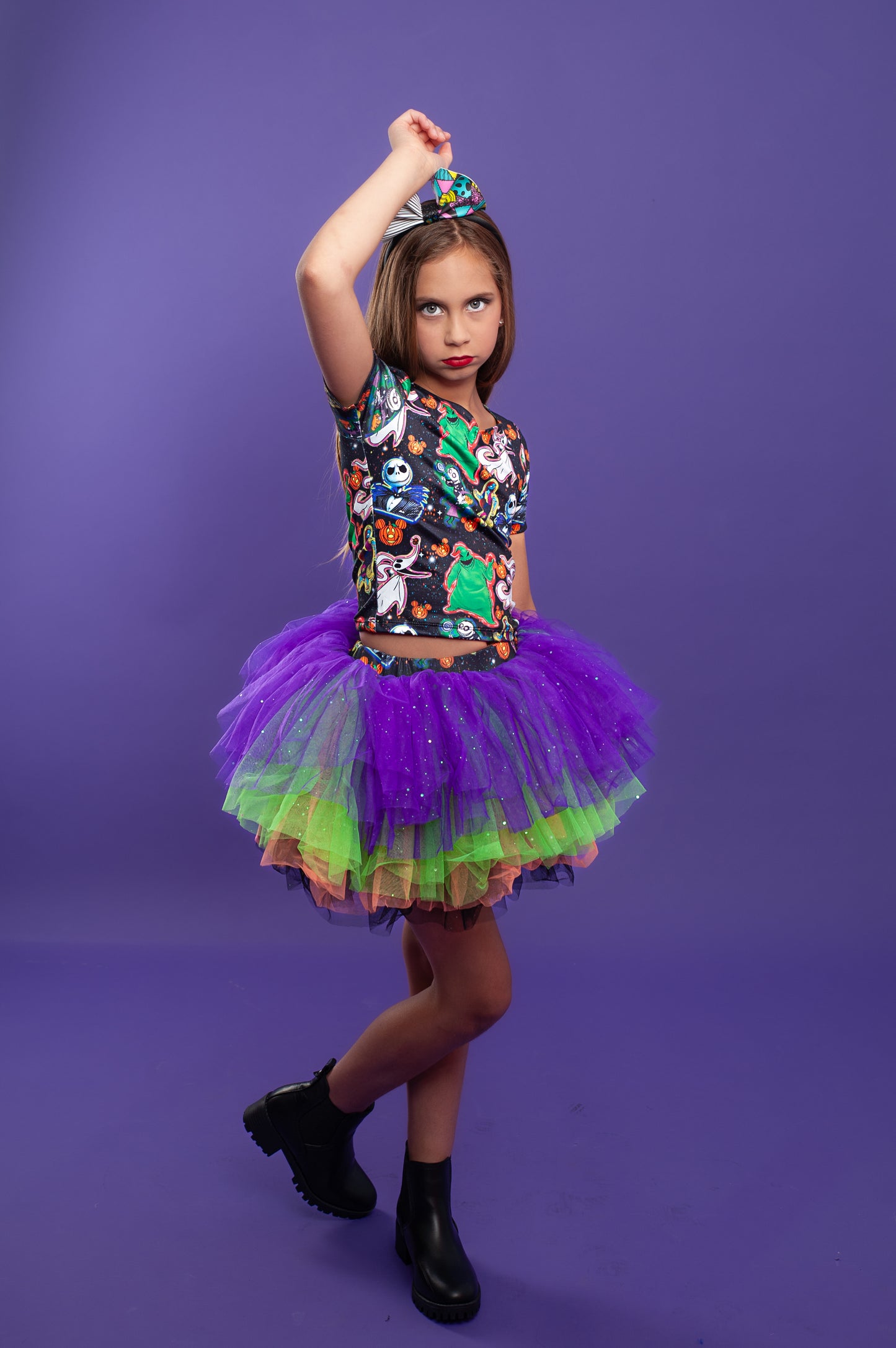 Nightmare before Christmas print two piece tutu set full coverage NOT READY TO SHIP