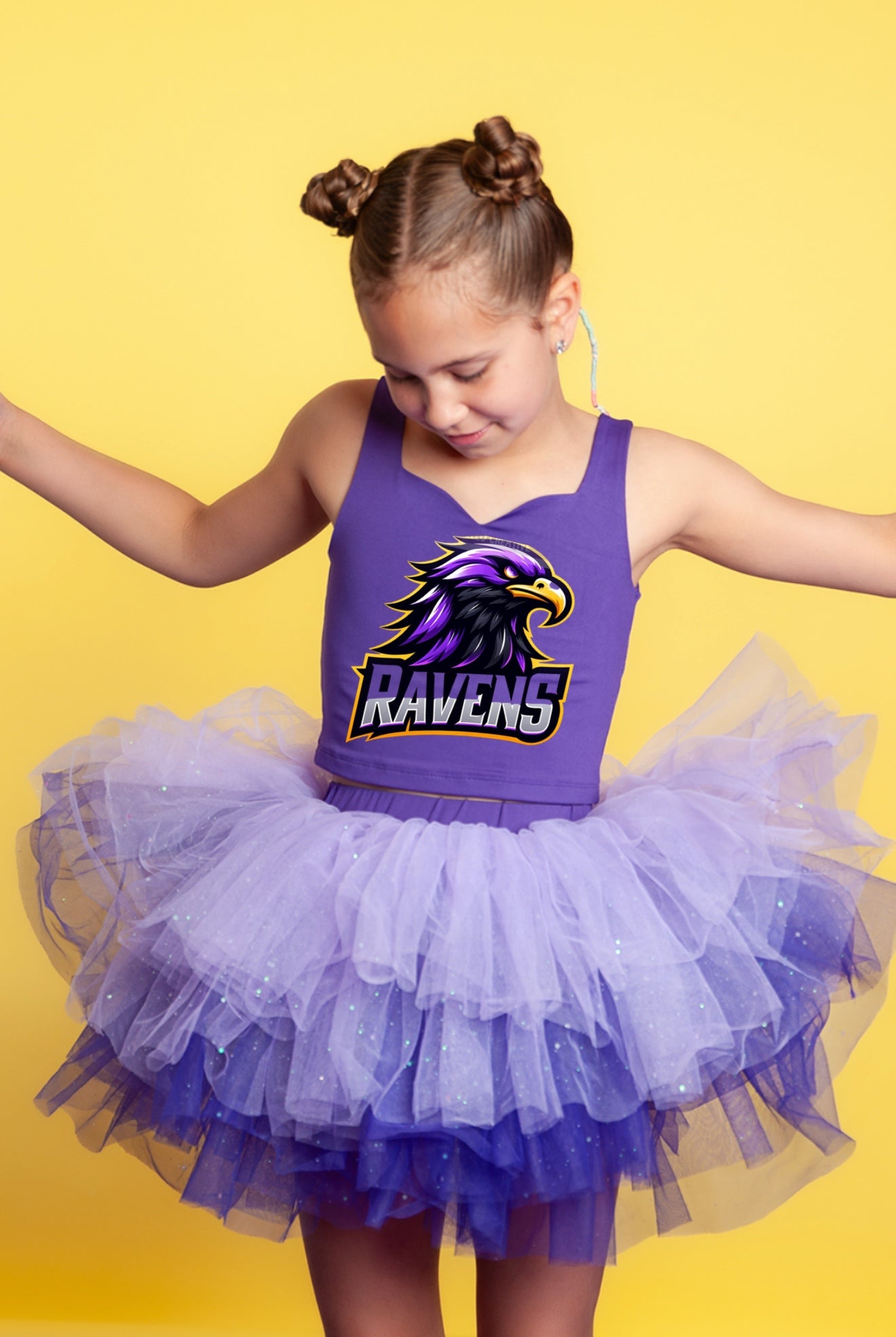 Ravens two piece tutu set full coverage (select your design and tutu)