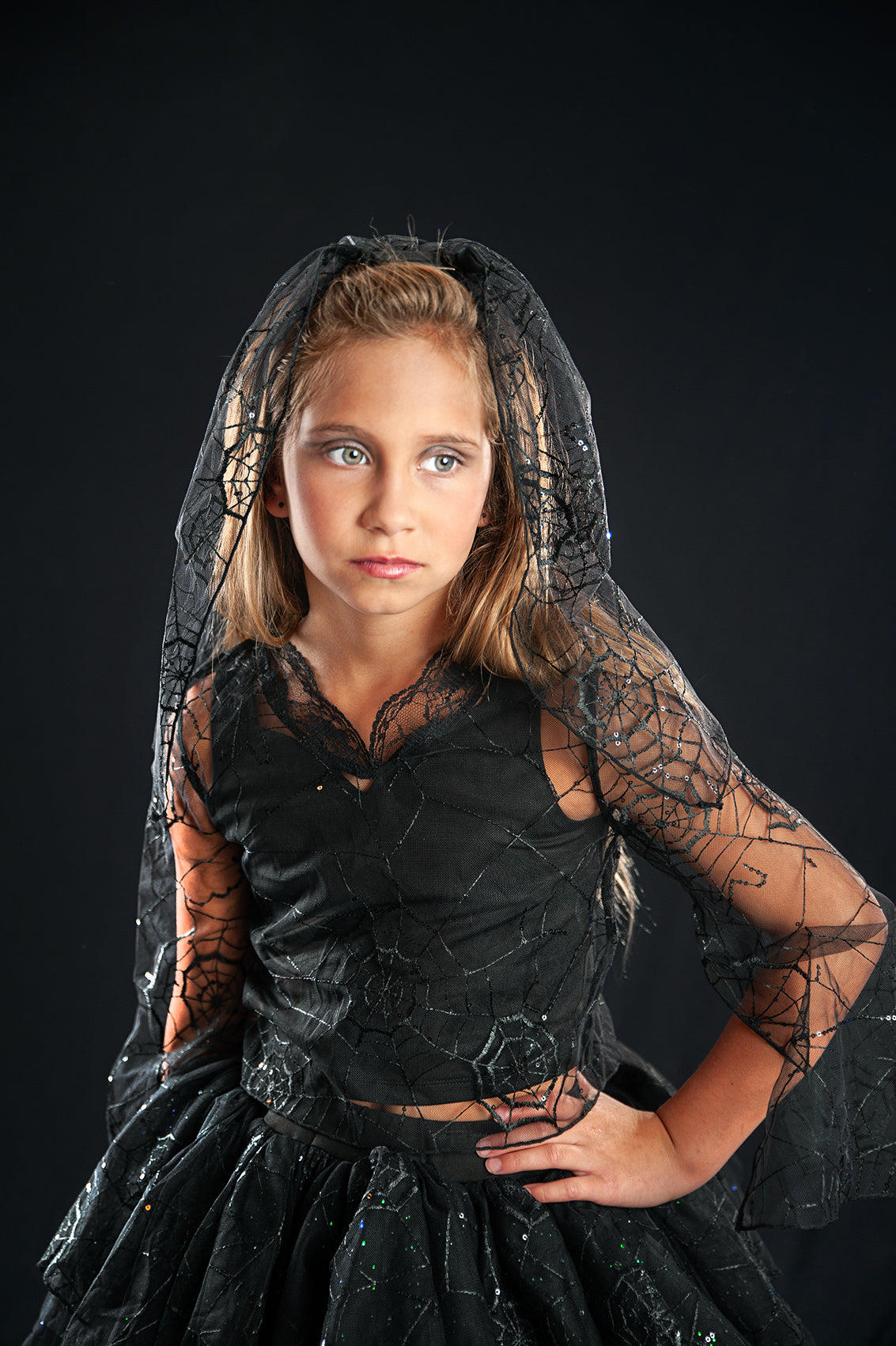 VEIL AND SPIDERWEB MESH TOP (NO TUTU)