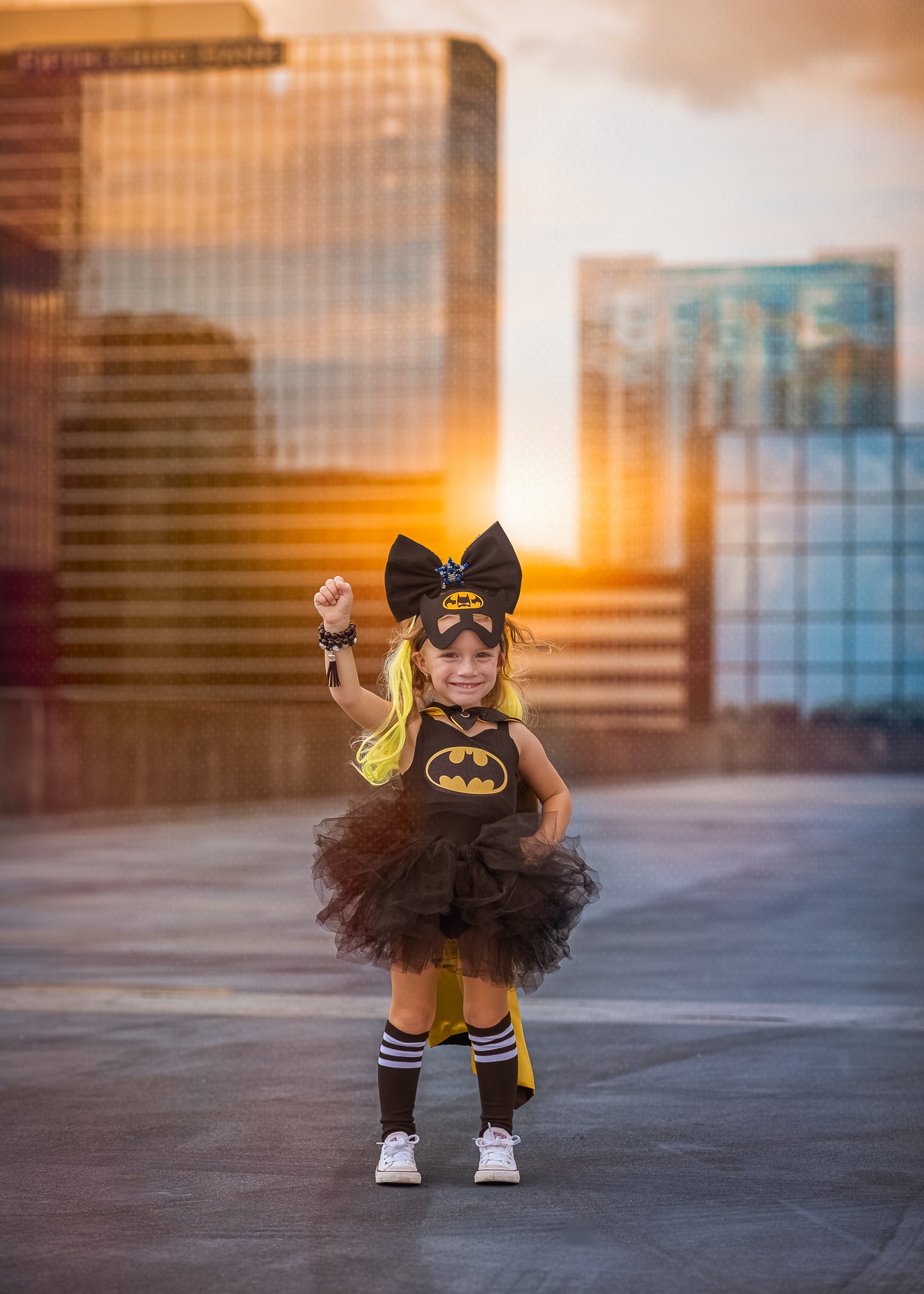 Batman 4 piece black tutu set with cape and mask