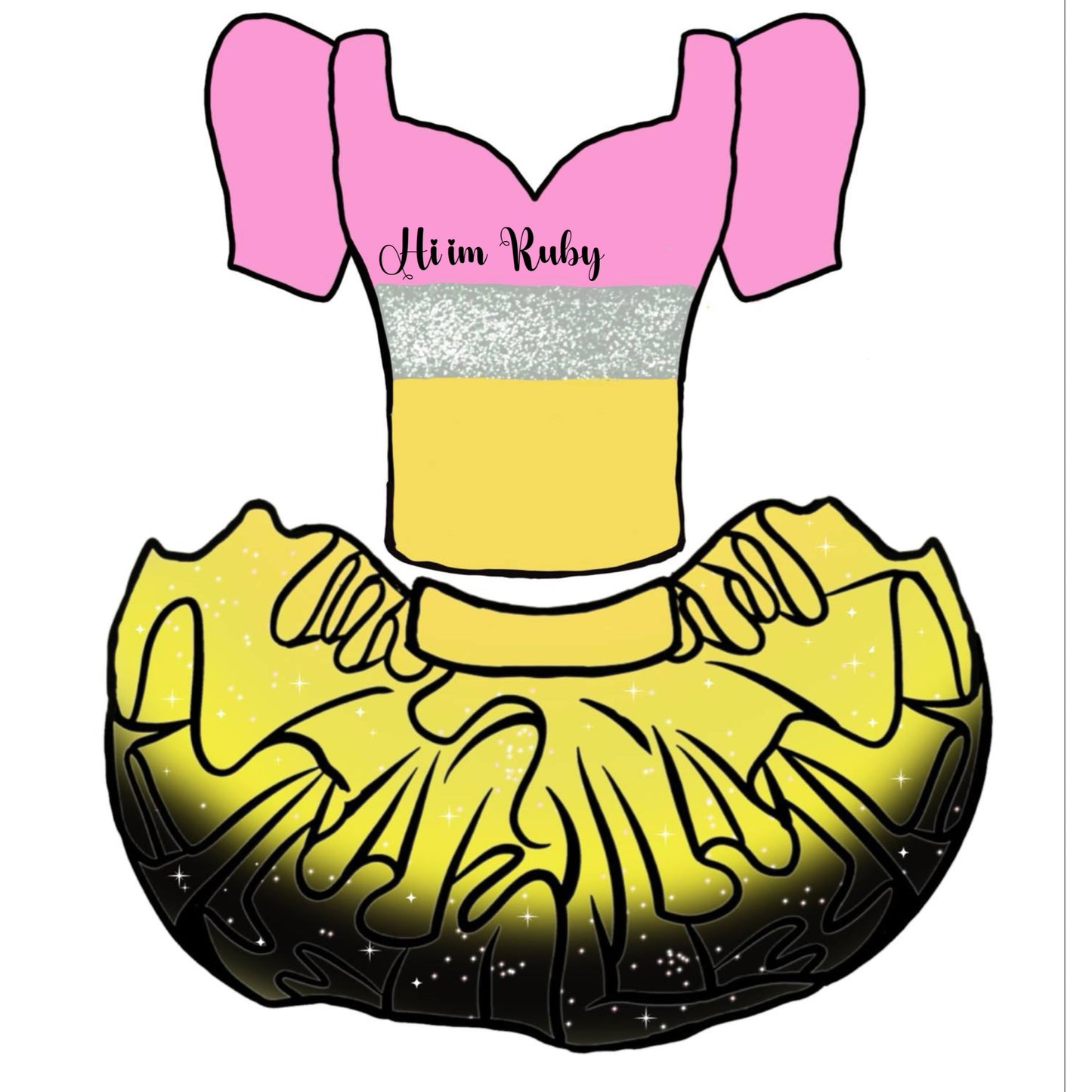Pencil school with name two piece bamboo tutu set (full top) ADD NAME TO NOTES