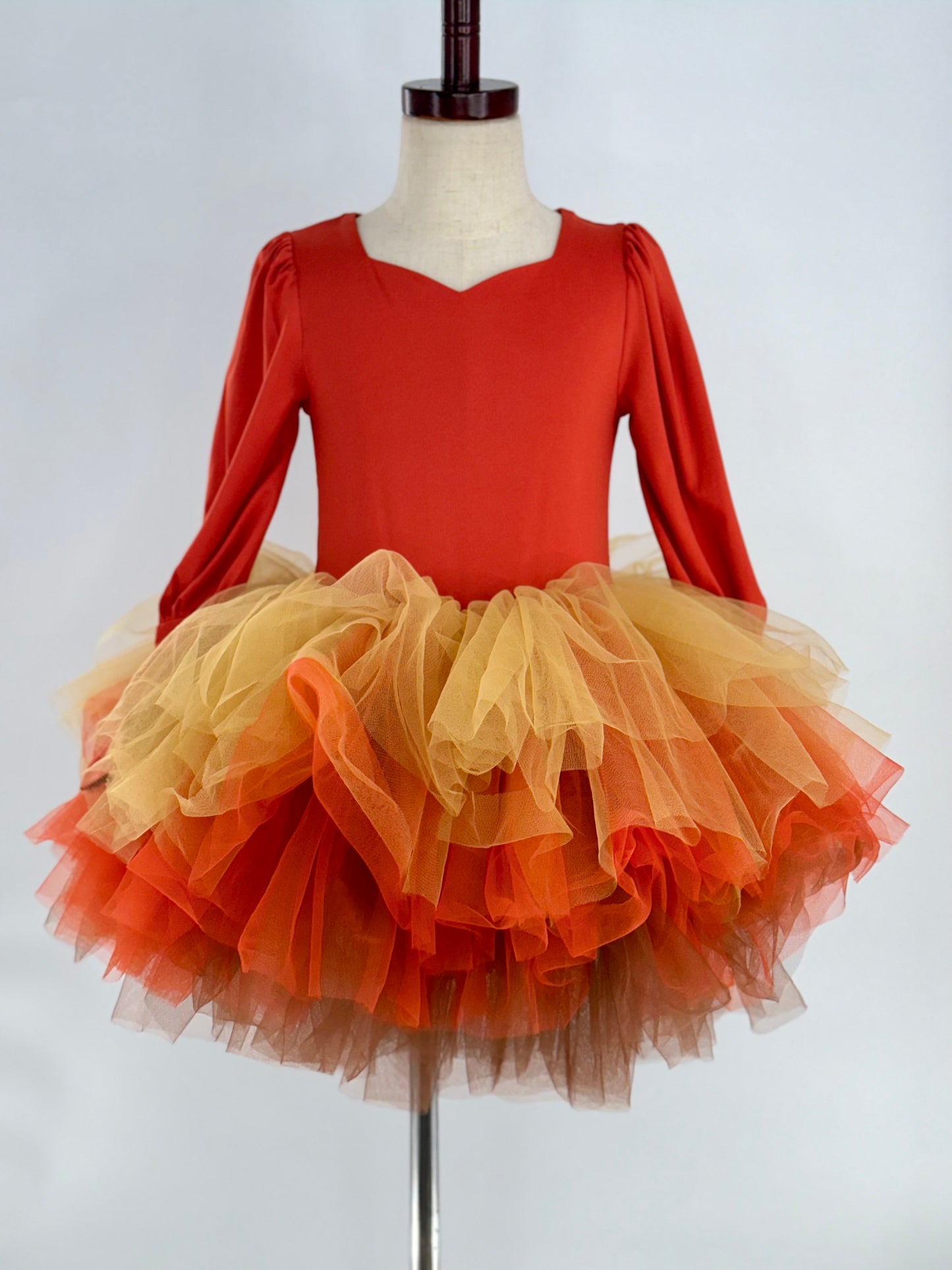 Rust tricolor soft tulle tutu Leo
