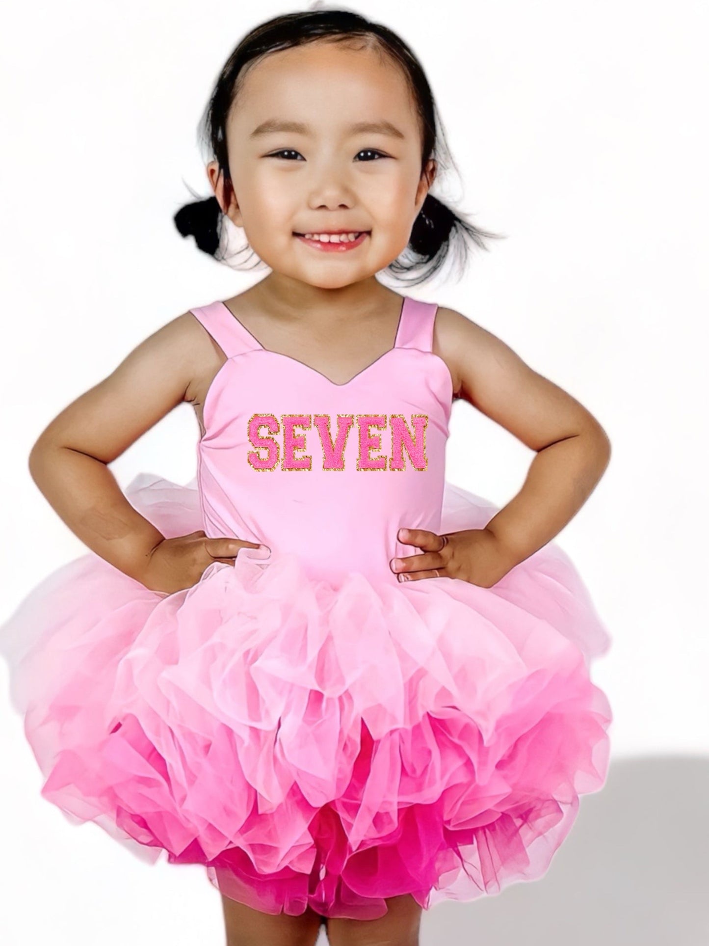 Birthday (any number) pink one piece chenille patches