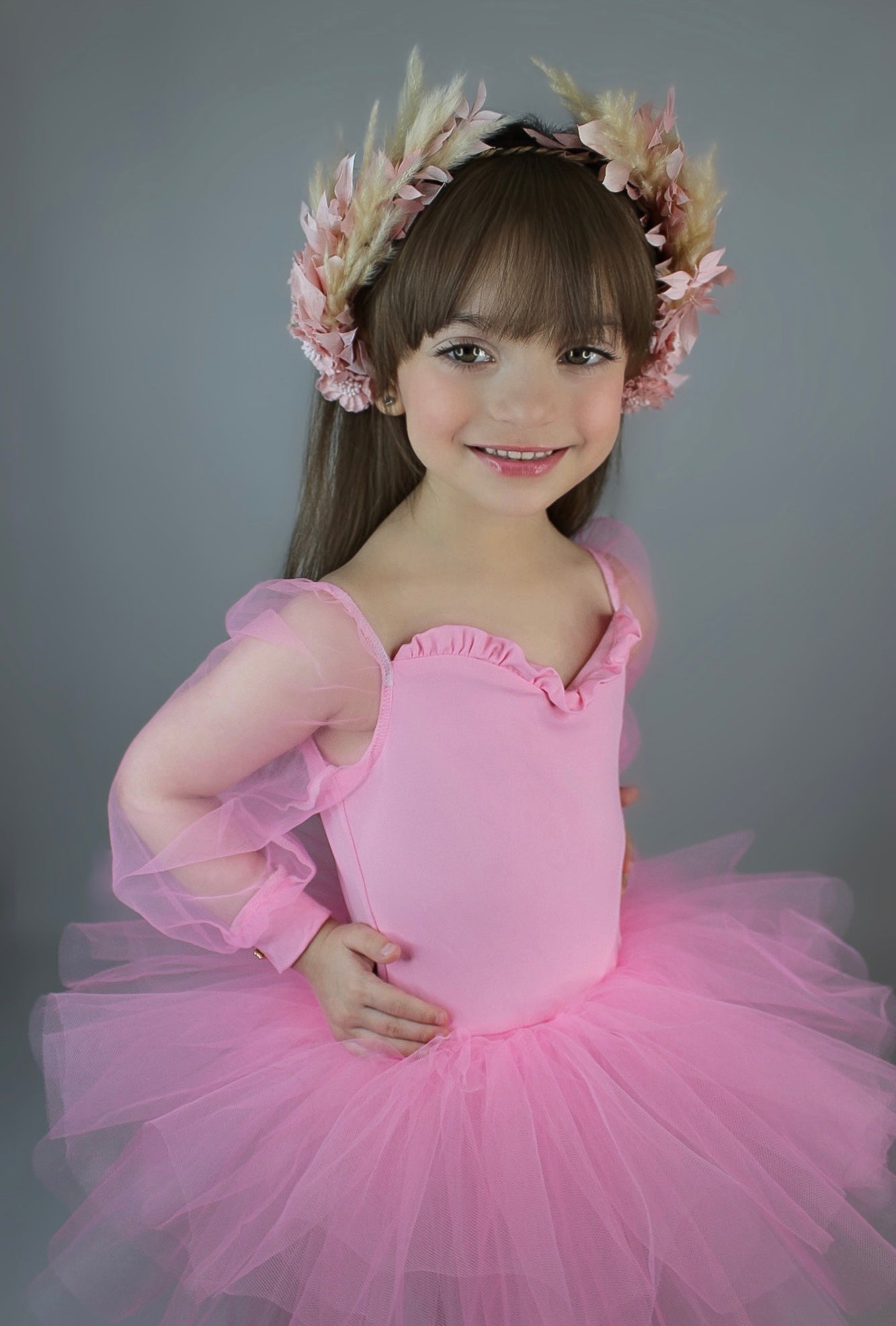 Pink sheer sleeves