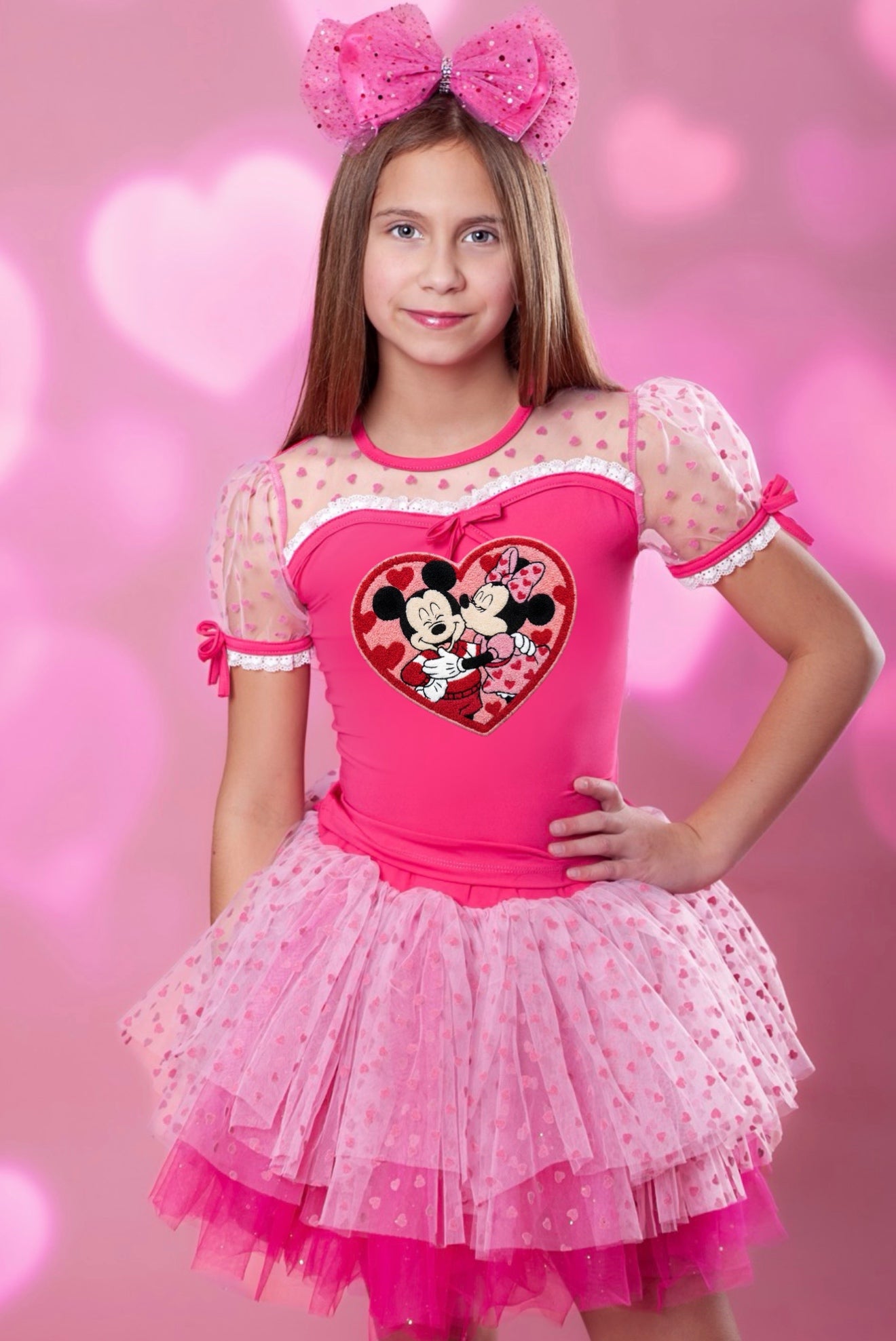 Mickey and Minnie faux patch tutu set