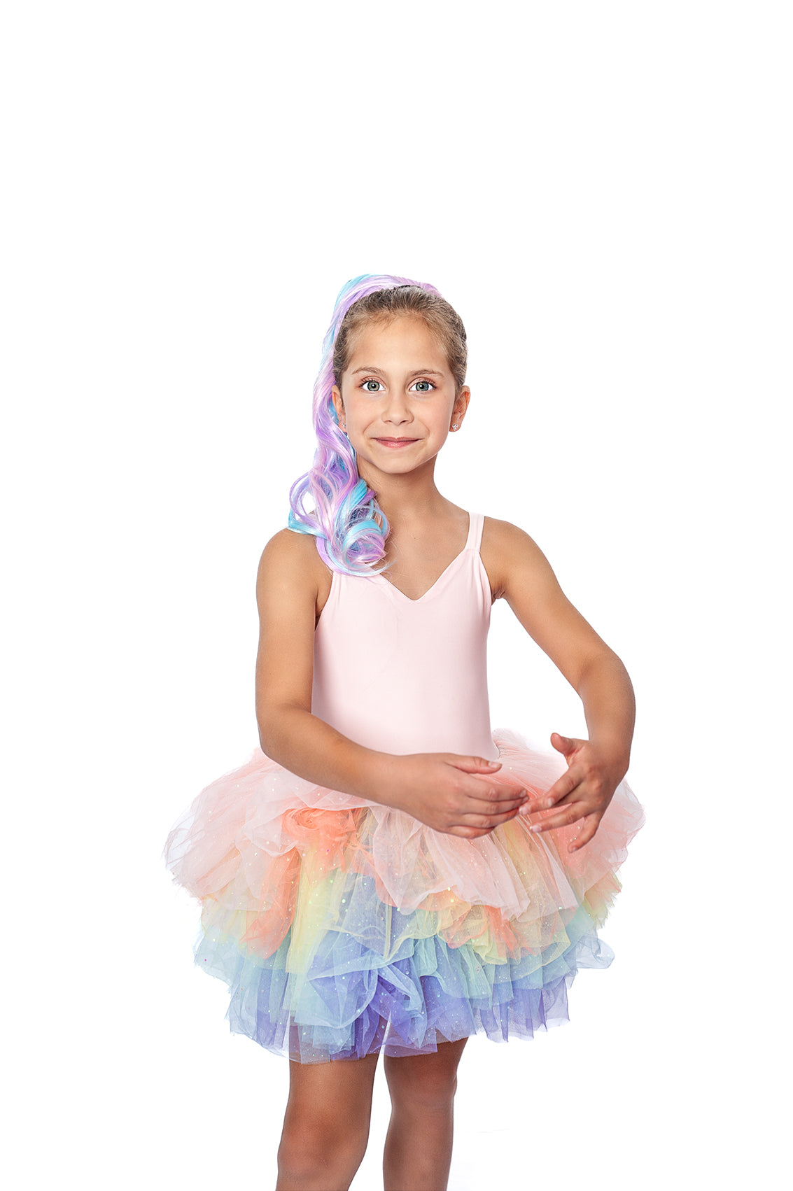PASTEL RAINBOW SWEETHEART lSOFT TULLE TUTU LEOTARD