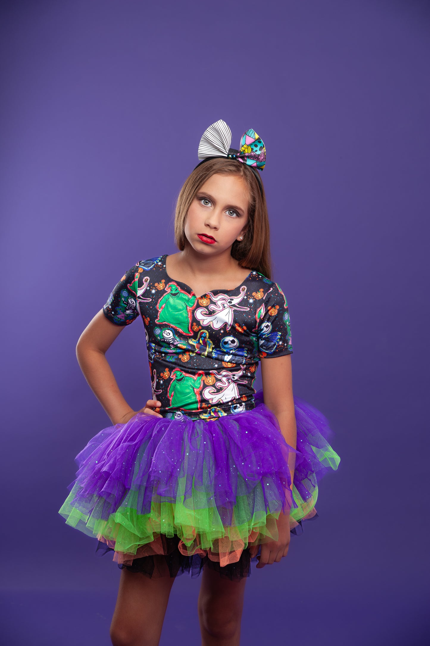 Nightmare before Christmas print two piece tutu set full coverage NOT READY TO SHIP
