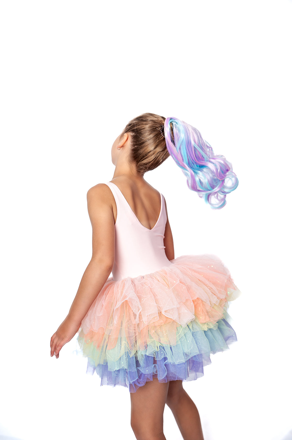 PASTEL RAINBOW SWEETHEART lSOFT TULLE TUTU LEOTARD