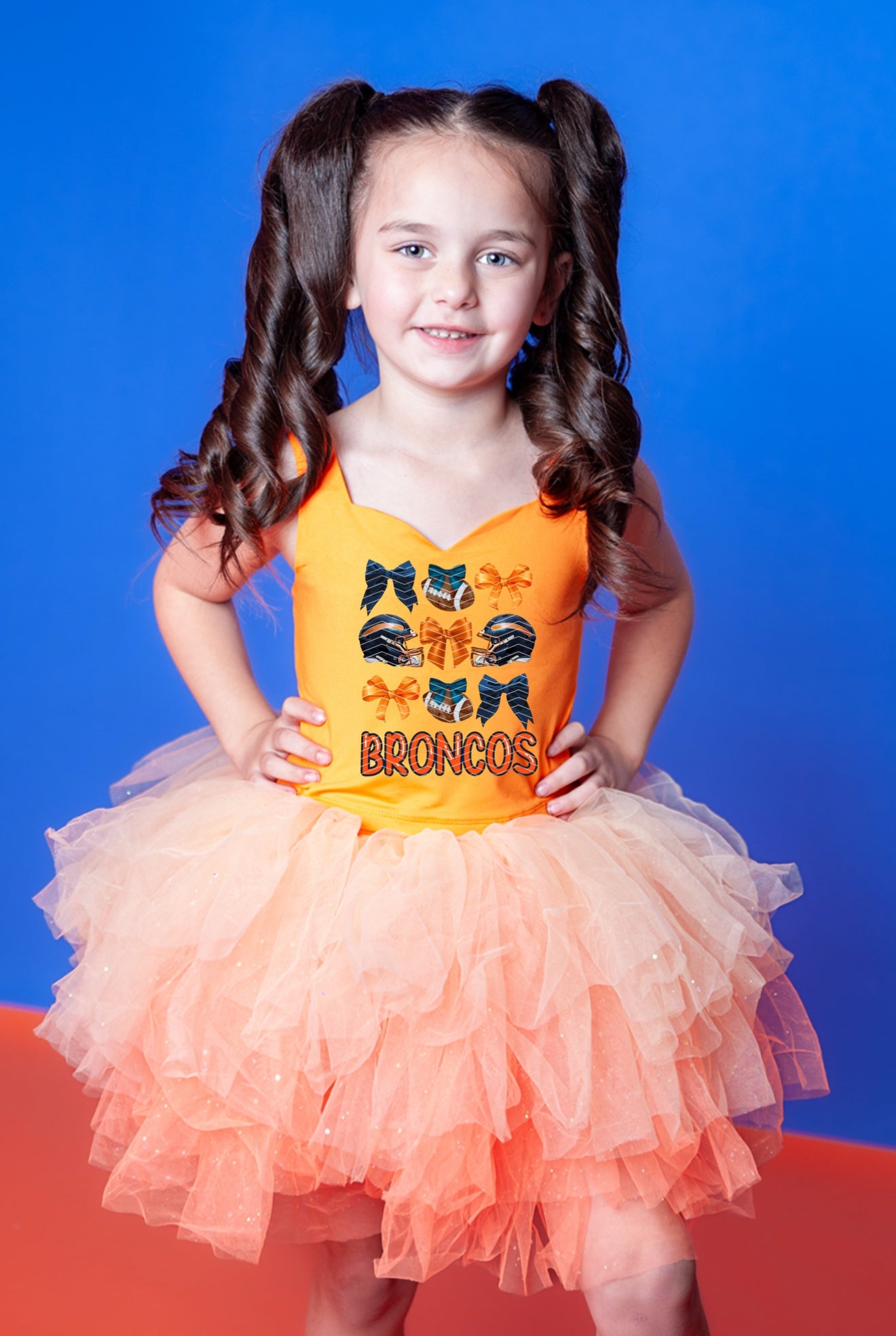 Broncos two piece tutu set full coverage (select your design and tutu)