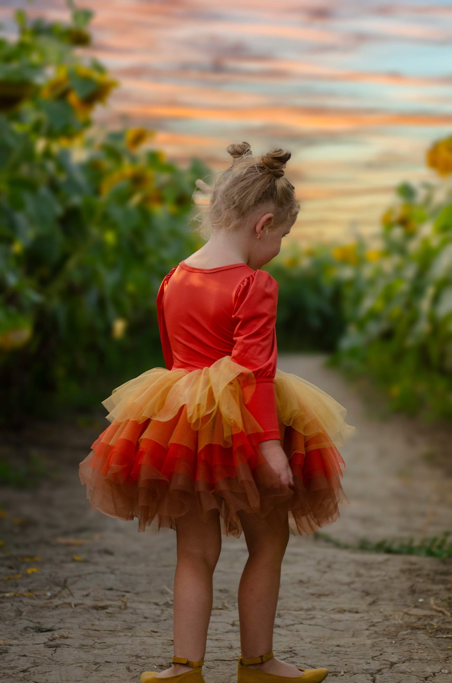 Rust tricolor soft tulle tutu Leo