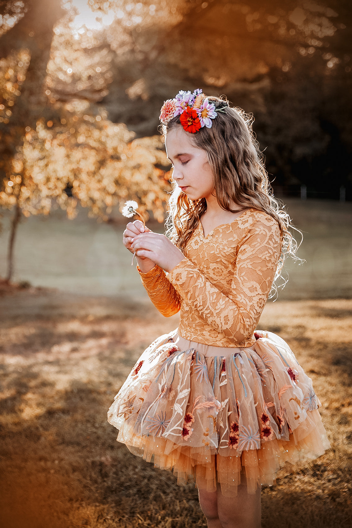 Fall floral two piece tutu set