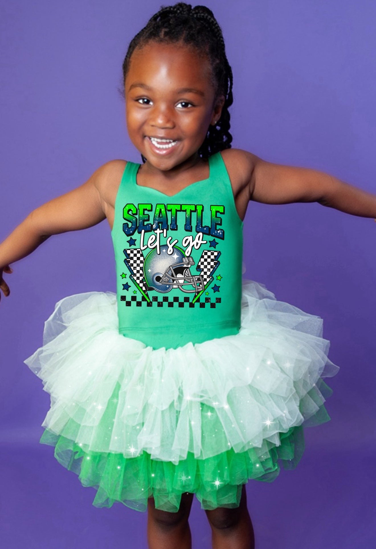 Seattle Seahawks two piece tutu set full coverage (select your design and tutu)