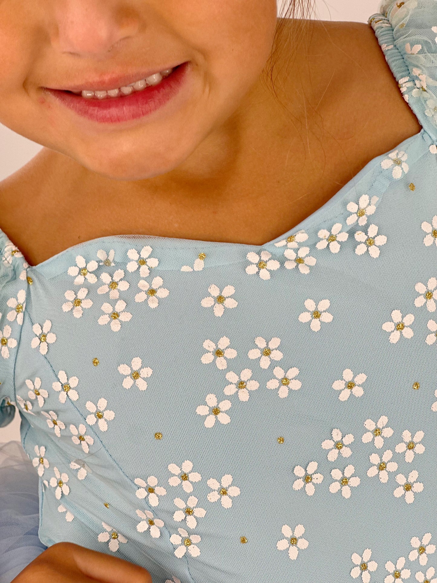 Spring floral blue Ombré extra fluffy sweetheart tutu leotard