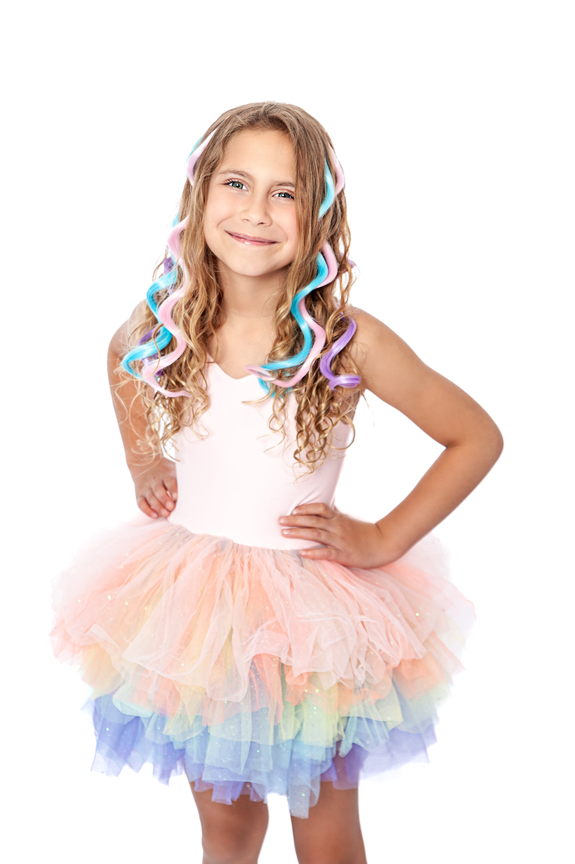 PASTEL RAINBOW SWEETHEART lSOFT TULLE TUTU LEOTARD