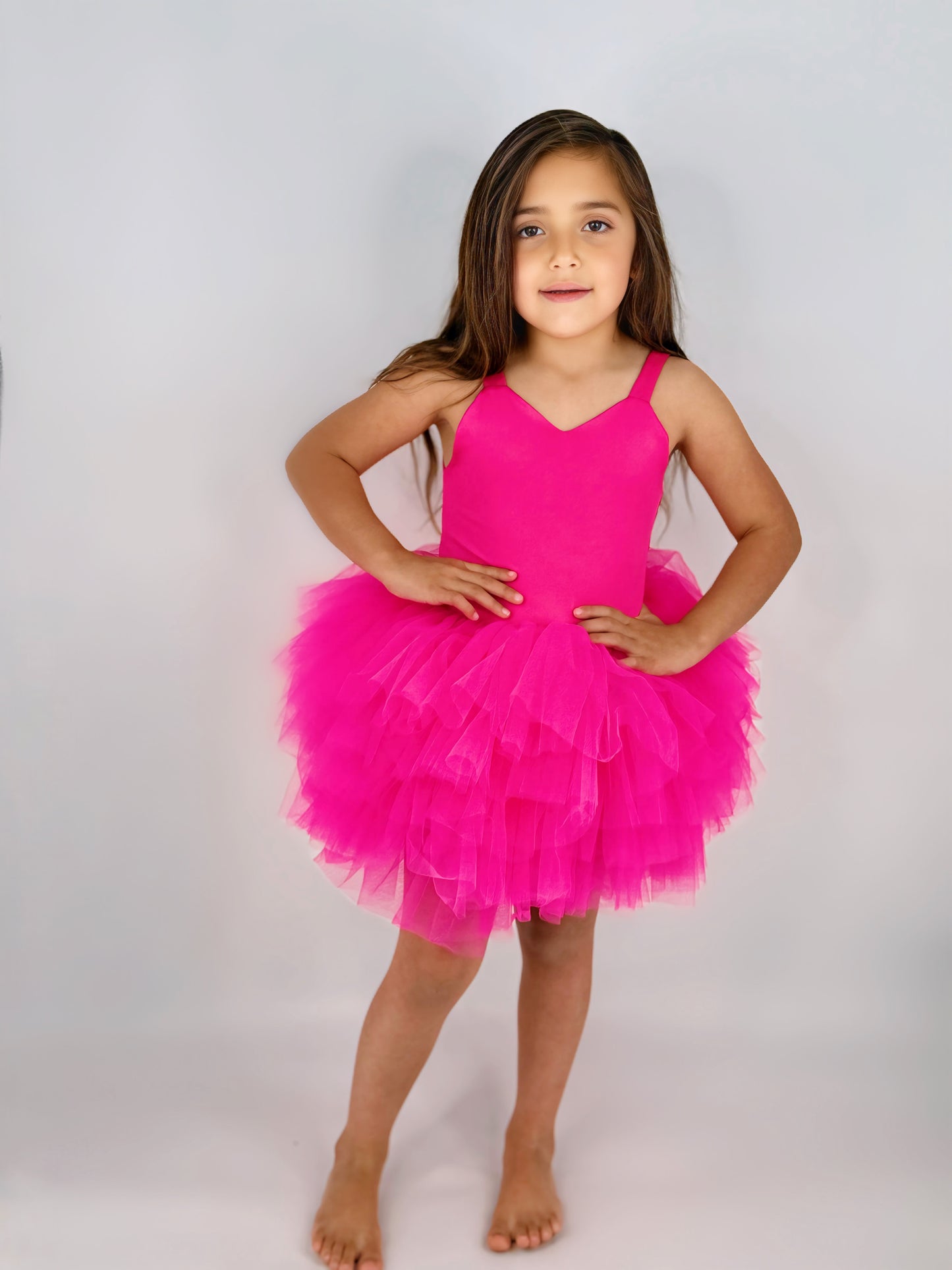 Hot pink sweetheart neckline tutu leotard SOFT TULLE