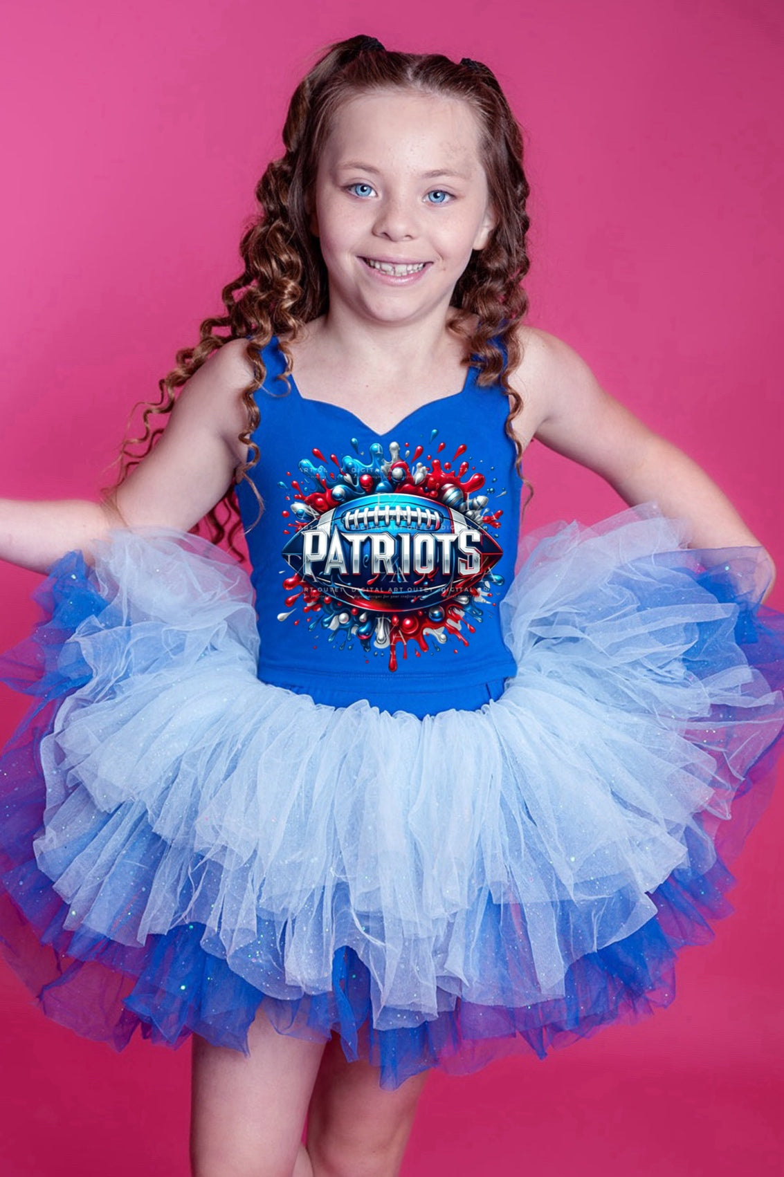 Patriots two piece tutu set full coverage (select your design and tutu)