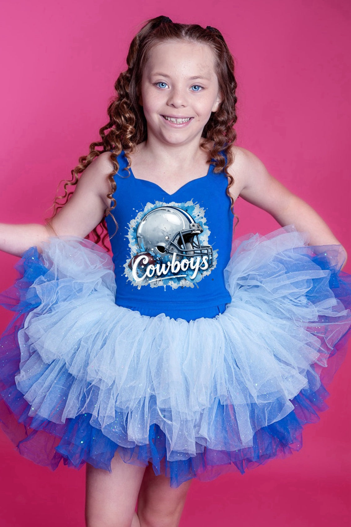 Cowboys two piece tutu set full coverage (select your design and tutu)