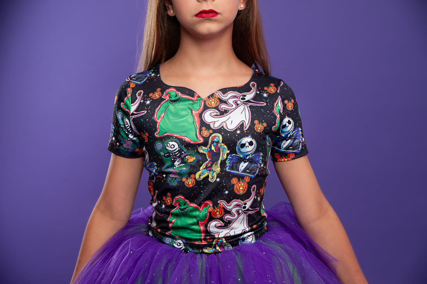 Nightmare before Christmas print two piece tutu set full coverage NOT READY TO SHIP