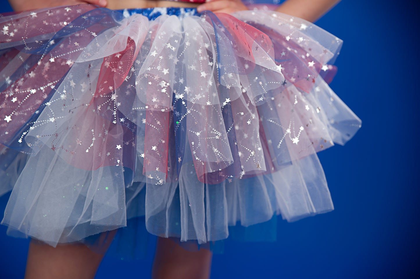 4th of July tutu set bamboo- back star embroidery with shorts