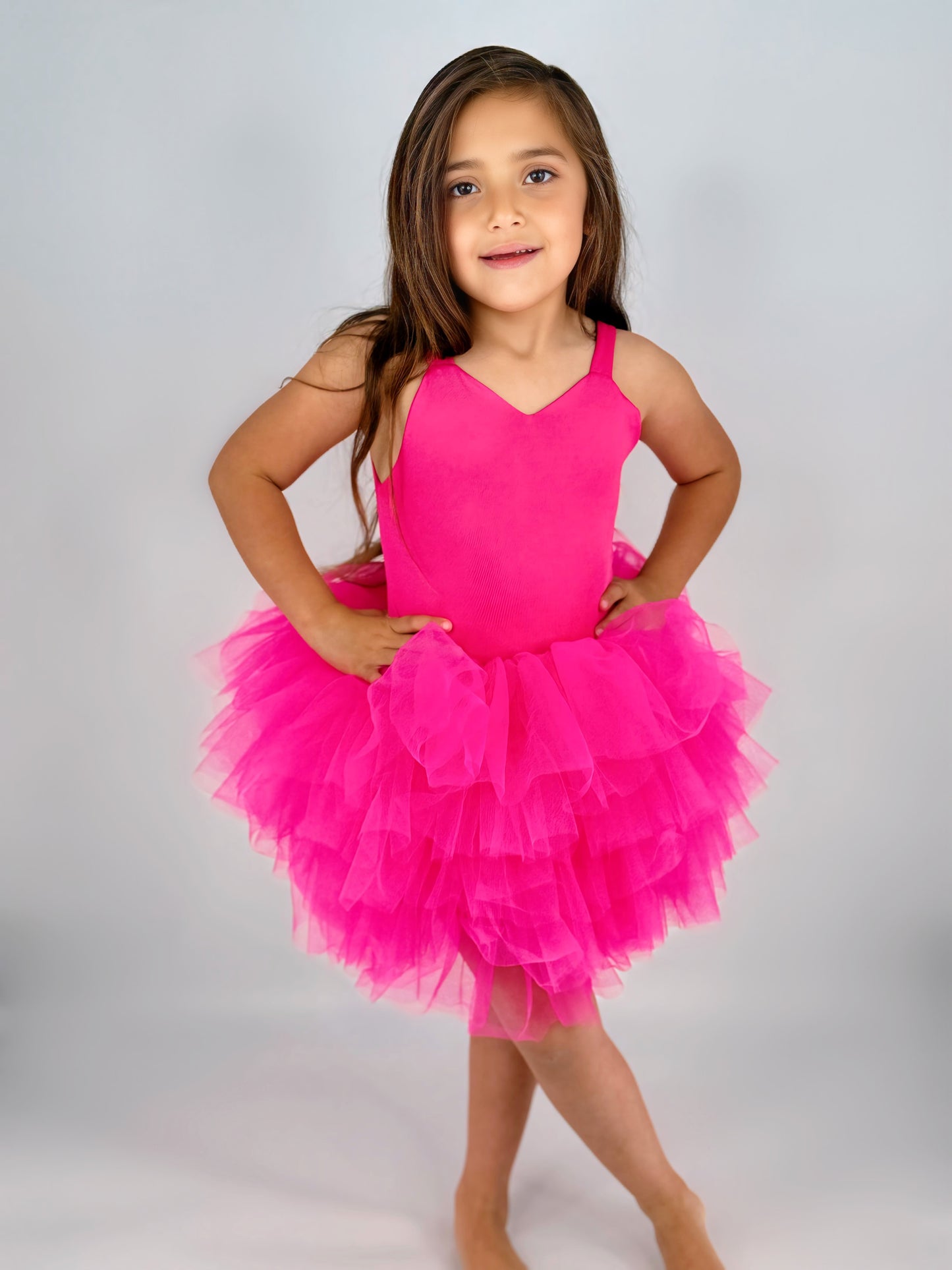 Hot pink sweetheart neckline tutu leotard SOFT TULLE