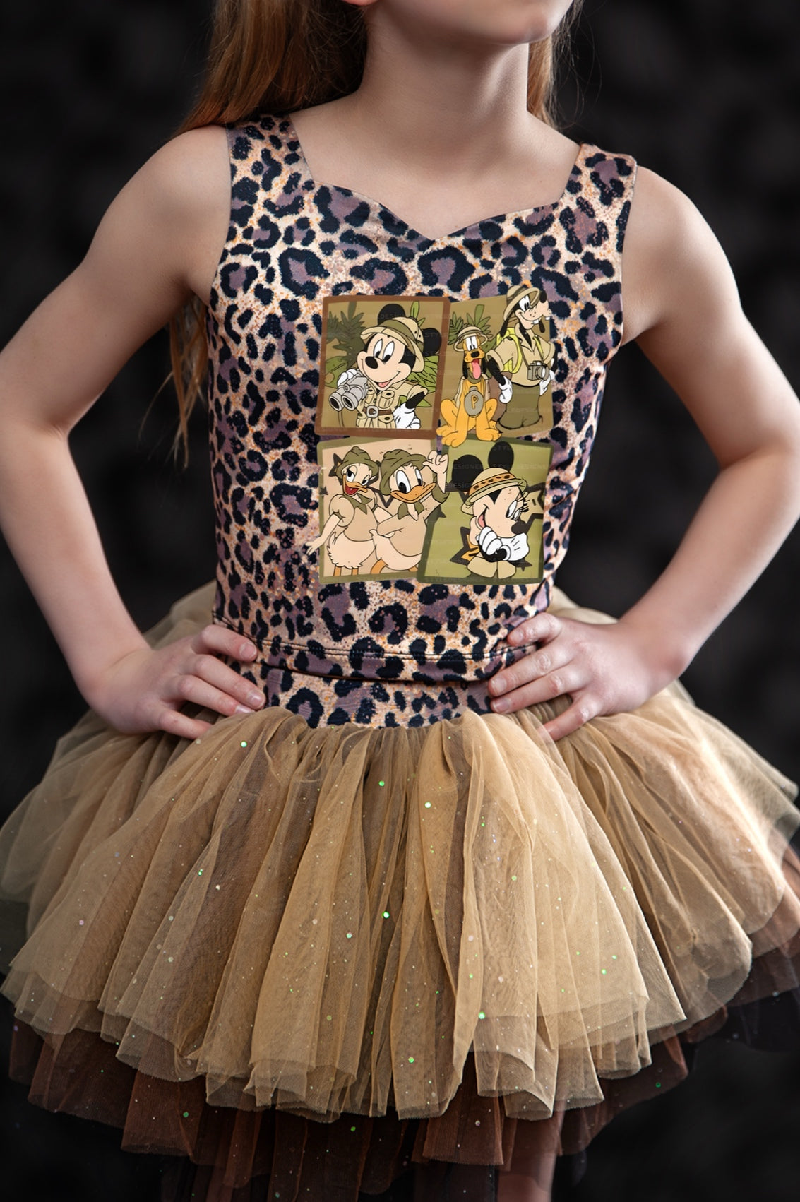 Mickey safariLeopard bamboo two piece set