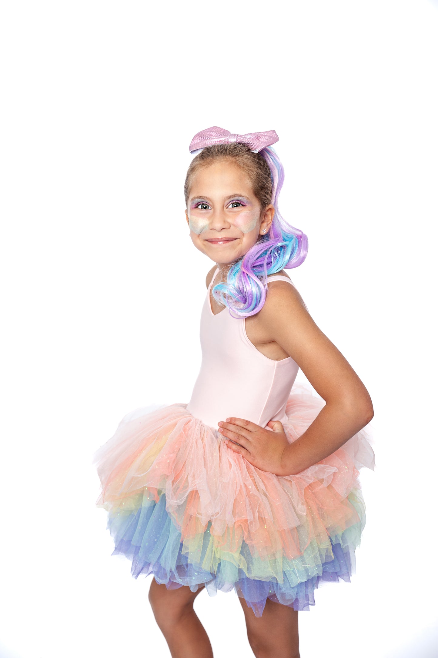 PASTEL RAINBOW SWEETHEART lSOFT TULLE TUTU LEOTARD