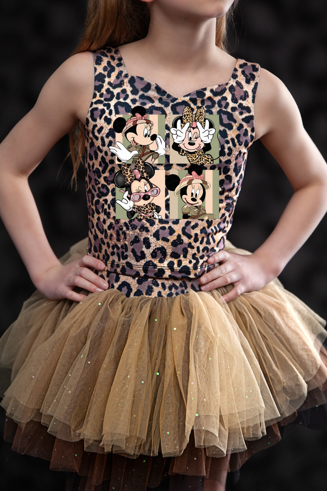Minnie safariLeopard bamboo two piece set