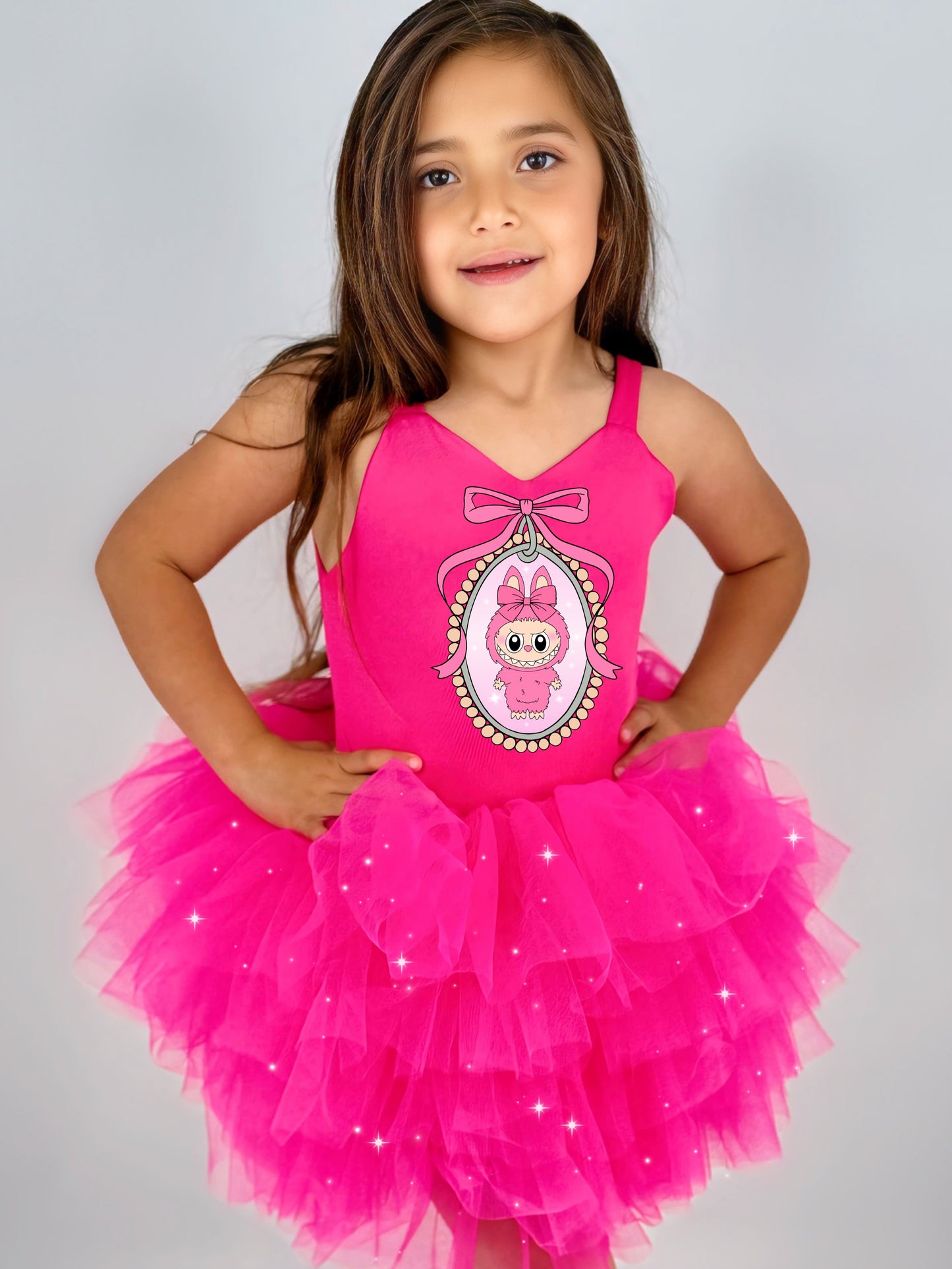 Labubu hot pink tutu one piece set coquette