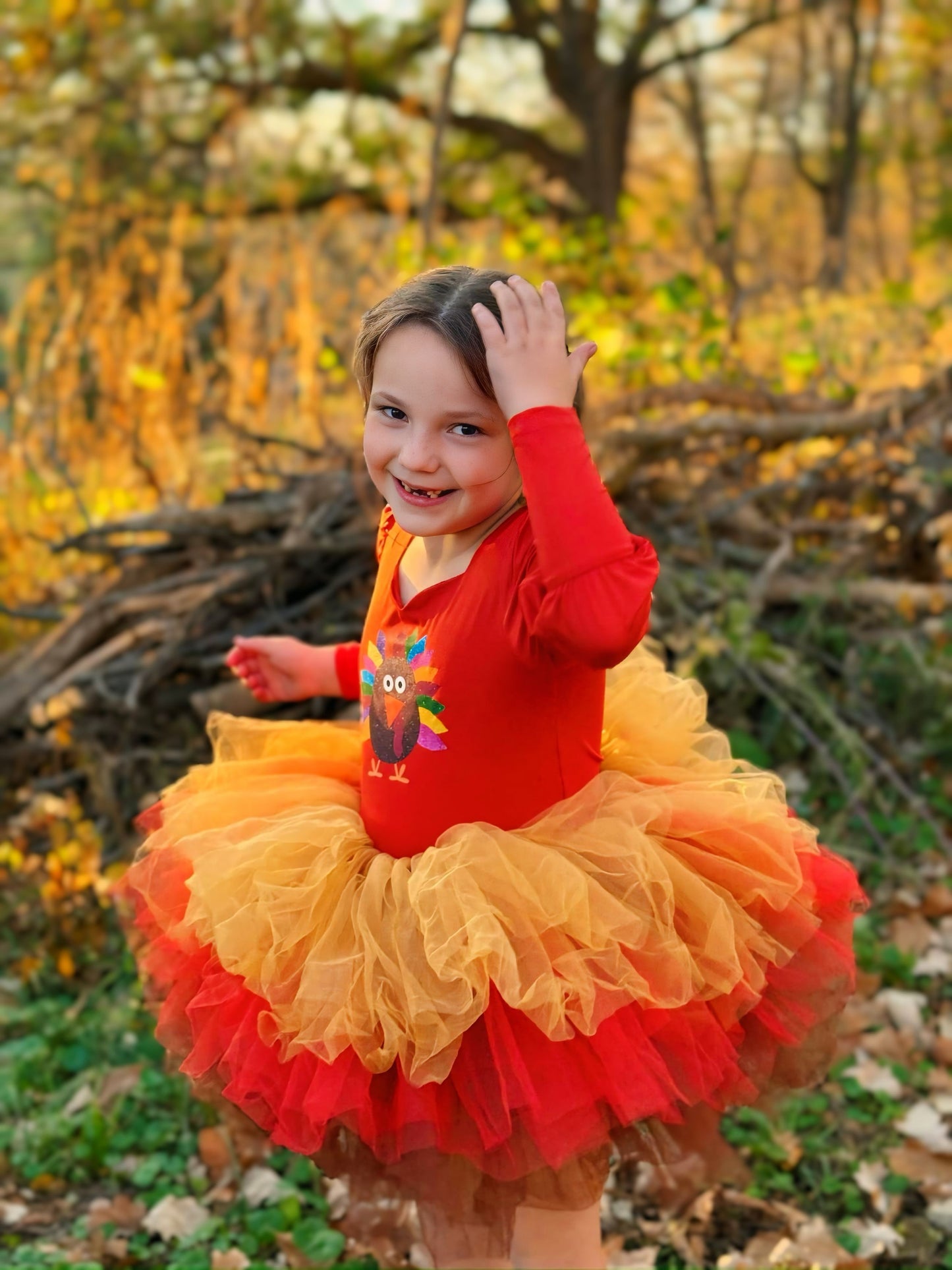 Colorful Turkey rust one piece