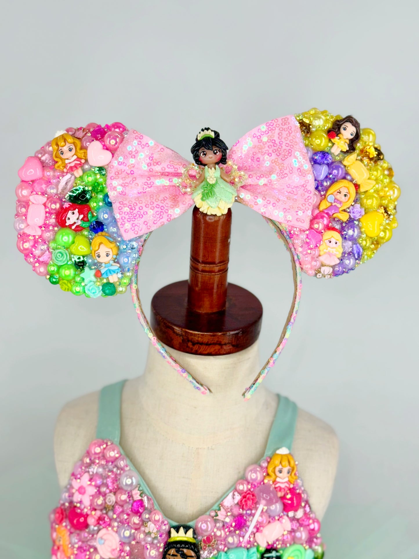 Gemmed ears headband or bow