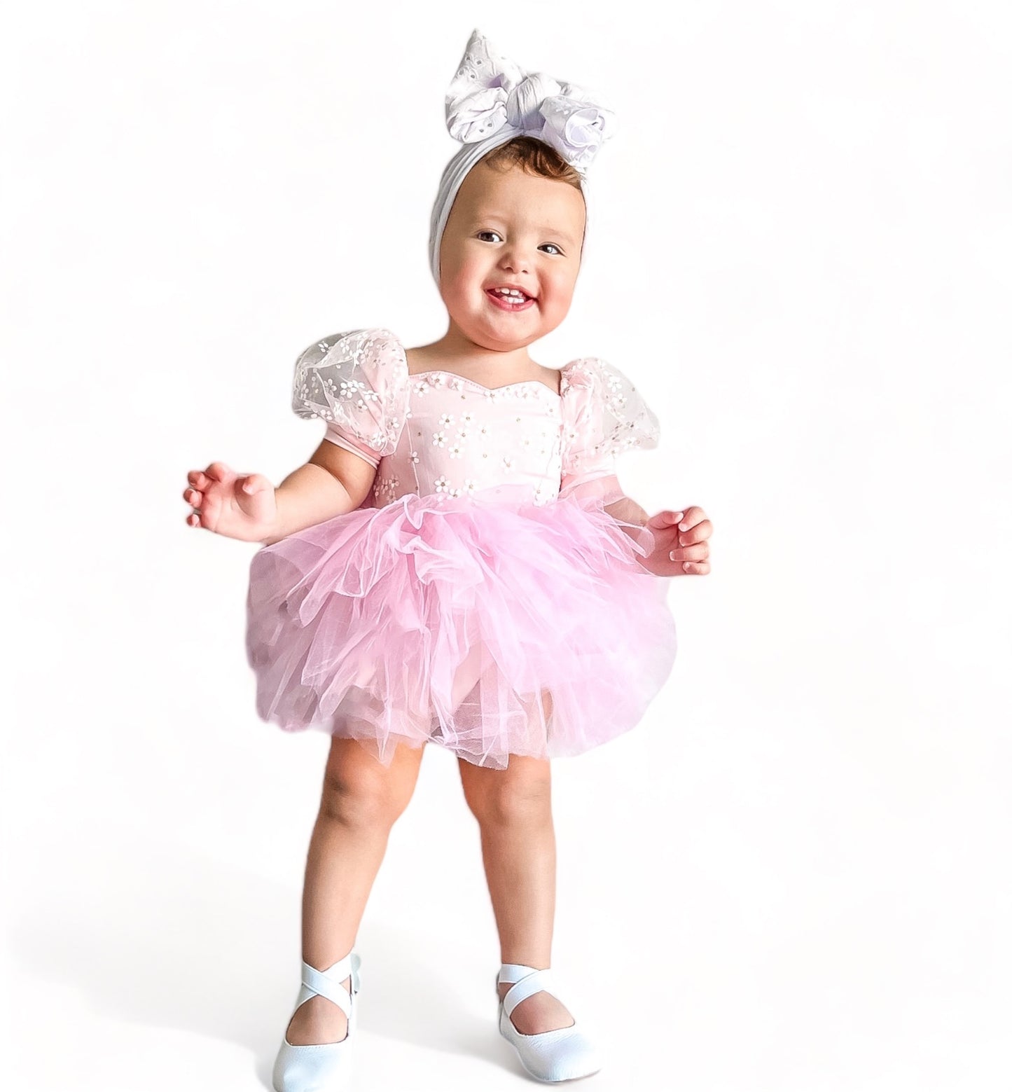 Spring floral pink Ombré extra fluffy sweetheart tutu leotard