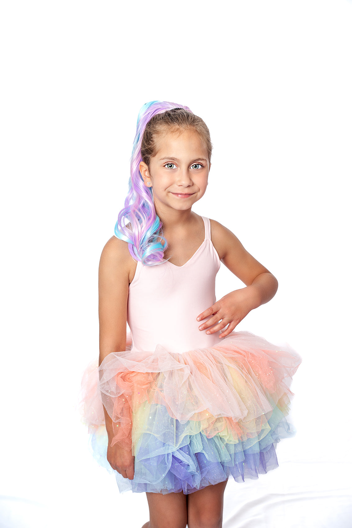 PASTEL RAINBOW SWEETHEART lSOFT TULLE TUTU LEOTARD