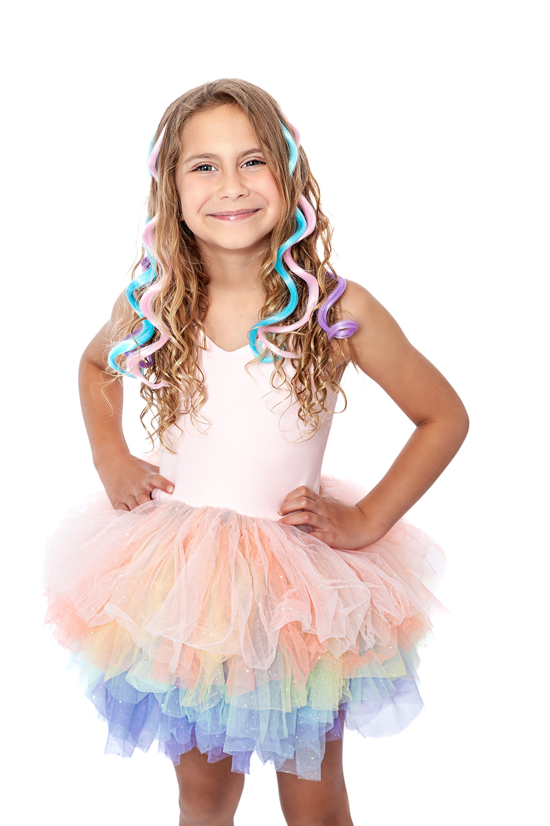 PASTEL RAINBOW SWEETHEART lSOFT TULLE TUTU LEOTARD