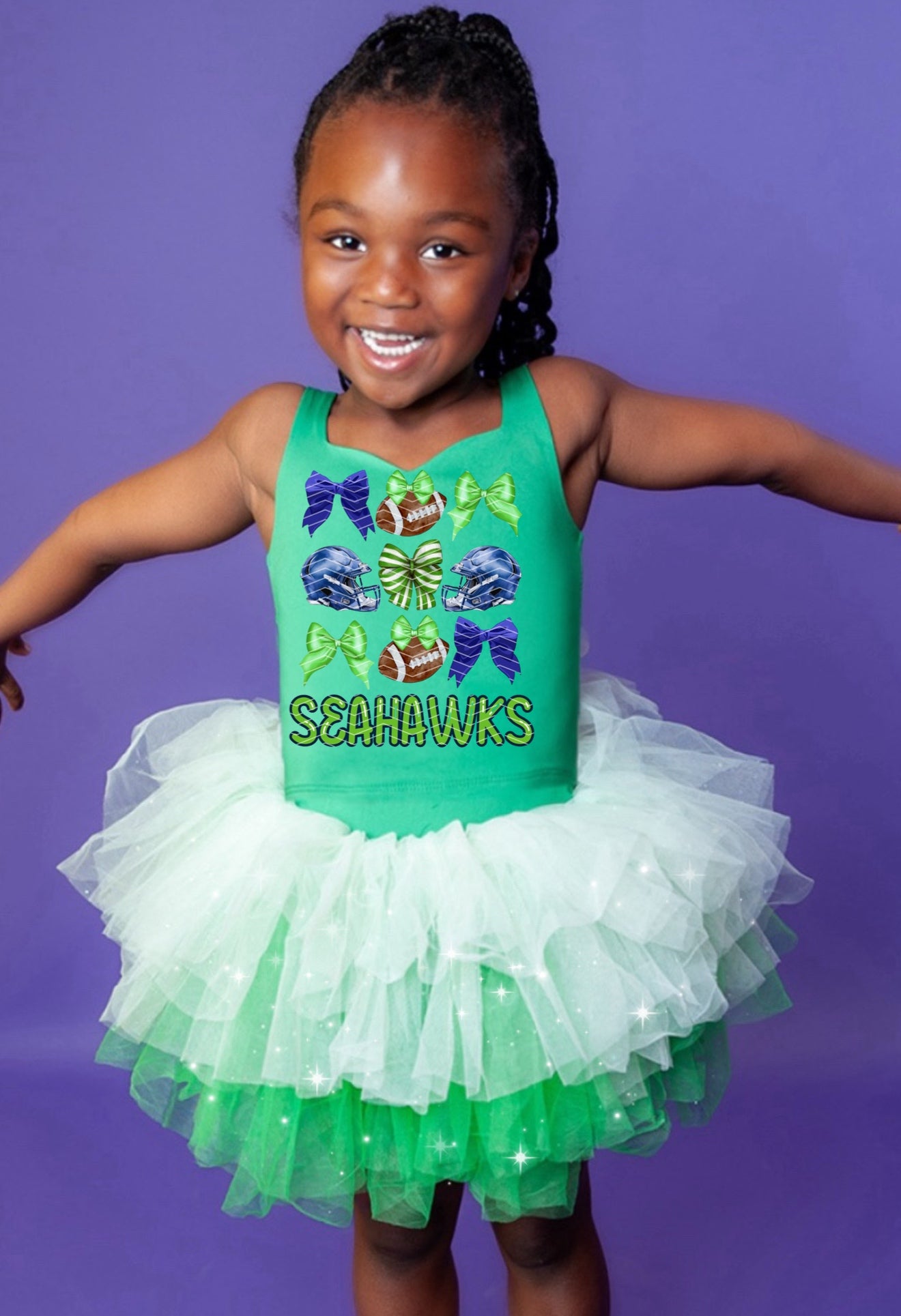 Seattle Seahawks two piece tutu set full coverage (select your design and tutu)