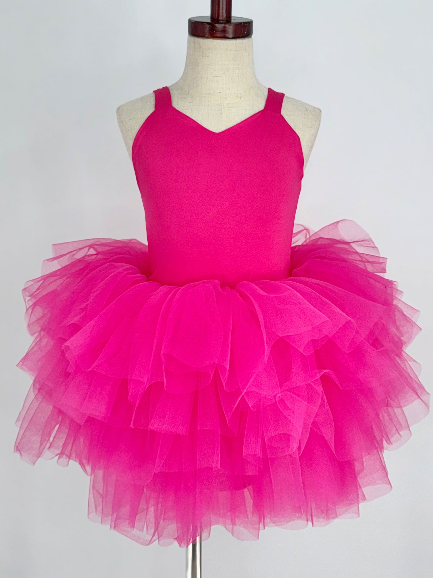 Hot pink sweetheart neckline tutu leotard SOFT TULLE