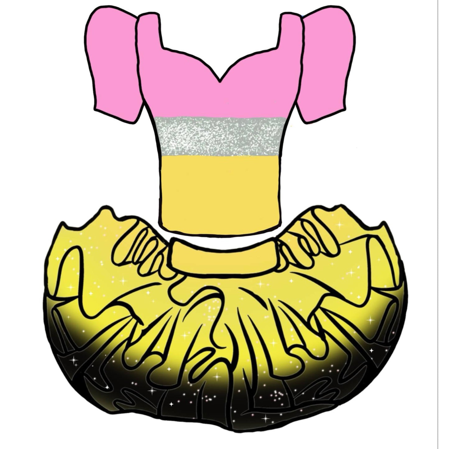 Pencil school two piece bamboo tutu set (full top)
