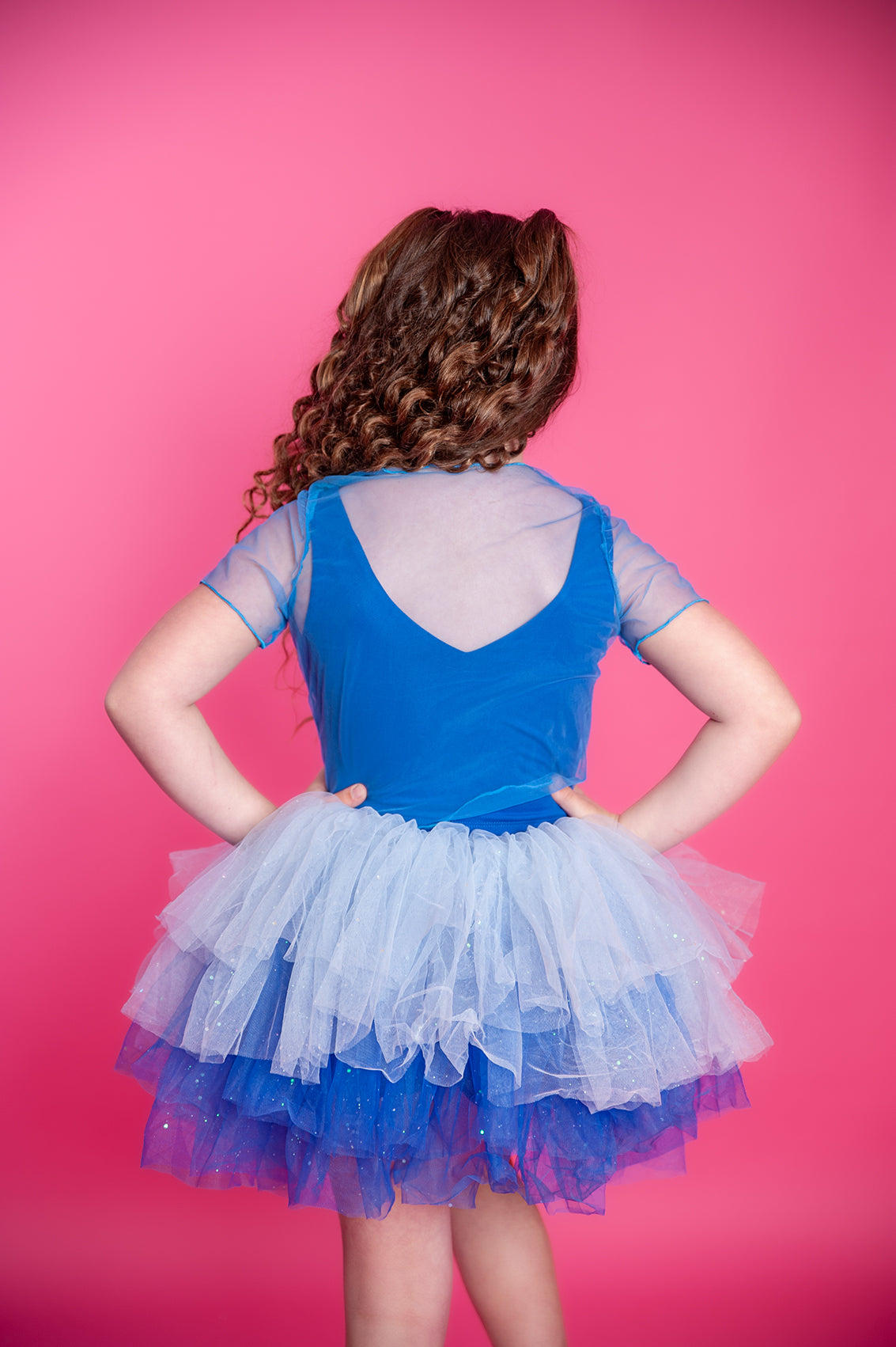 Royal blue sheer top only no tutu