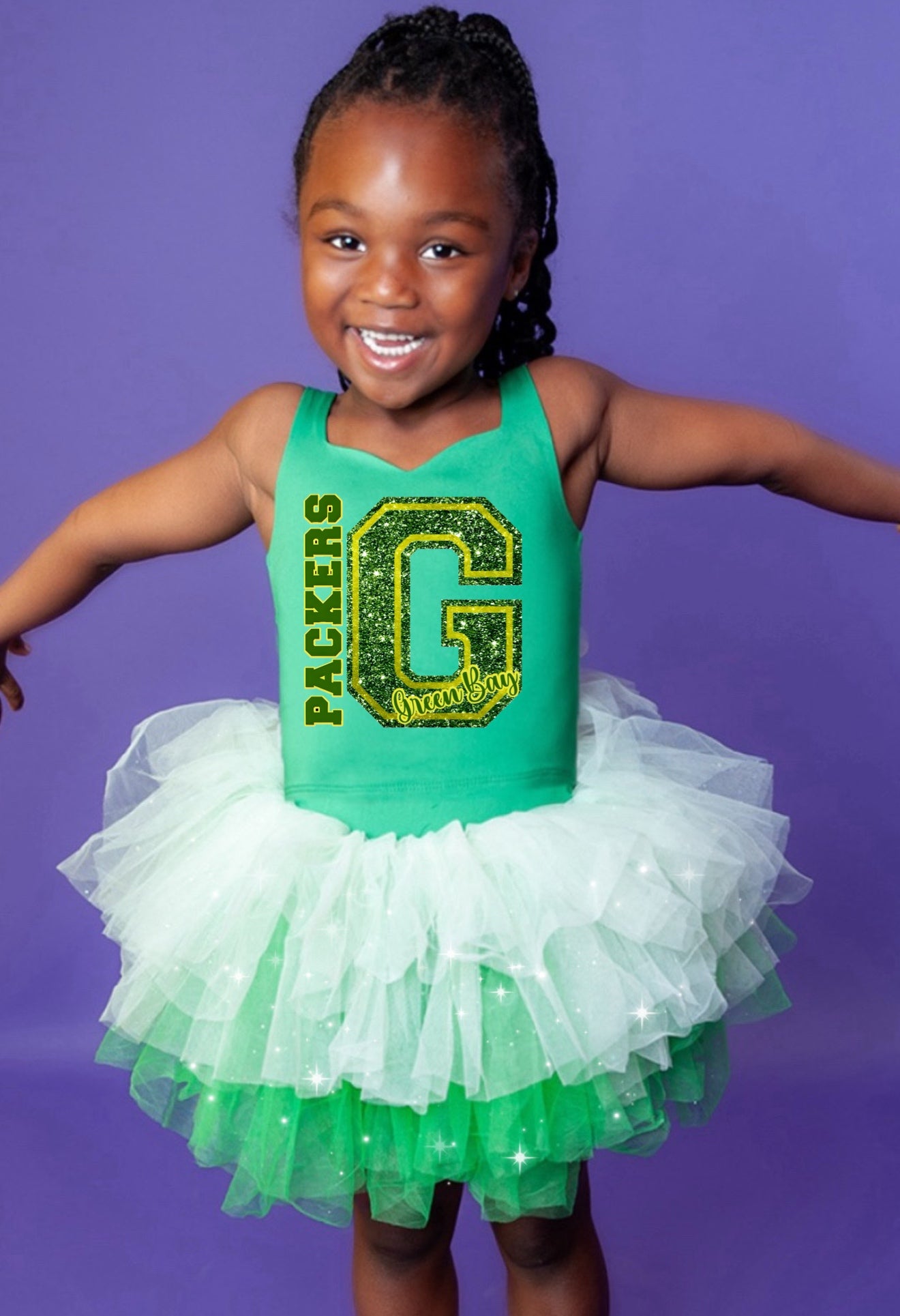 Packers two piece tutu set full coverage (select your design and tutu)