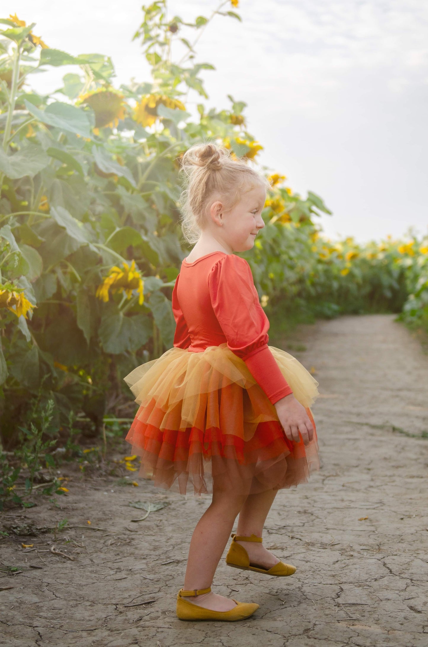 Rust tricolor soft tulle tutu Leo