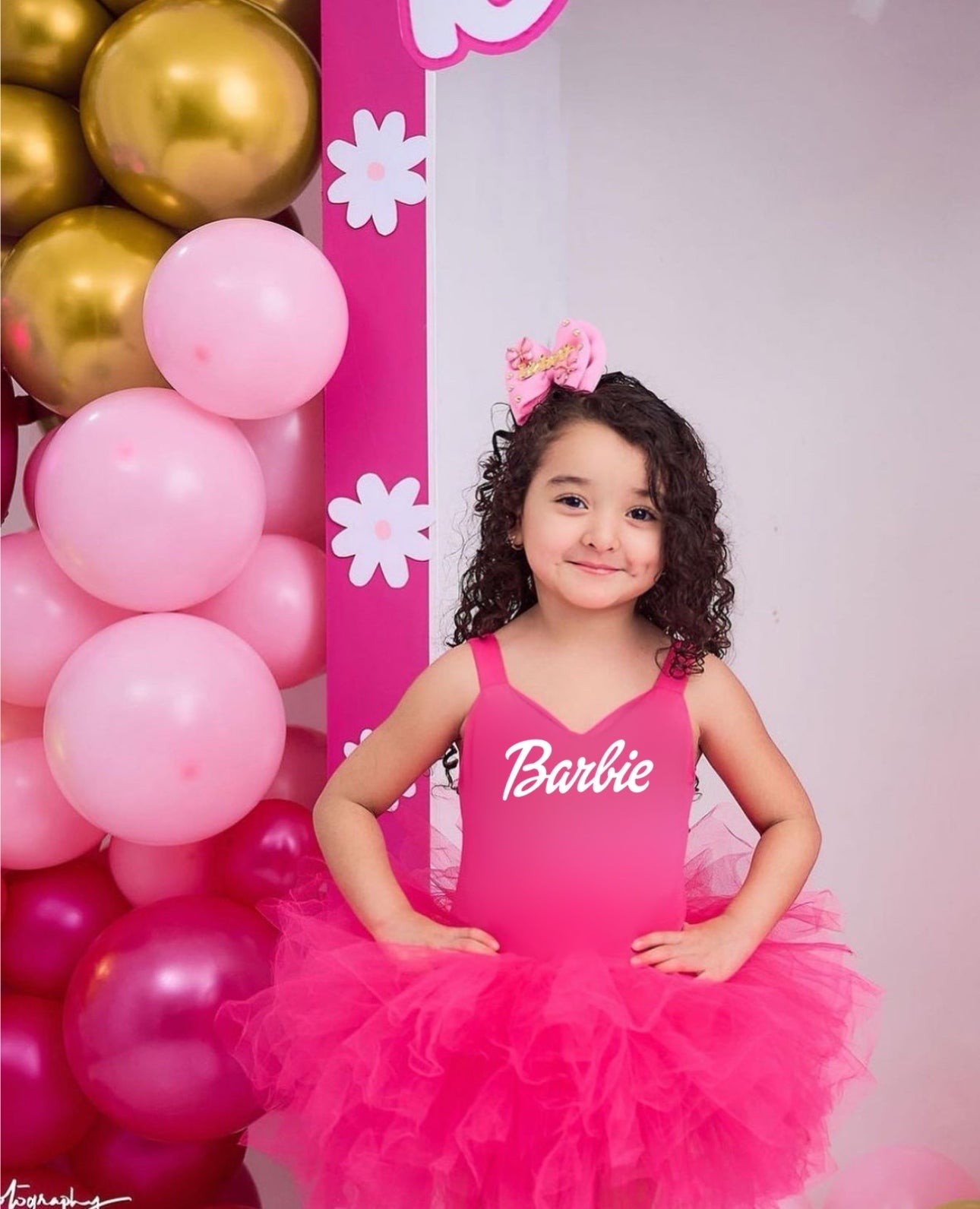 PINK Barbie Girl sweetheart neckline tutu leo soft tulle