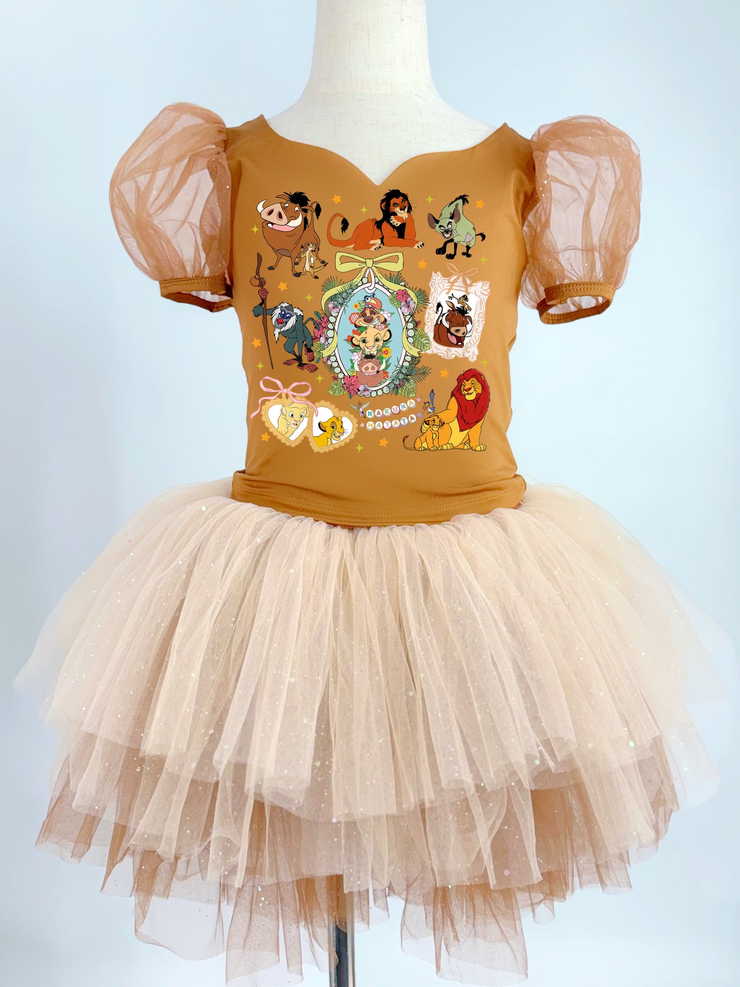 Lion king on brown two piece tutu set